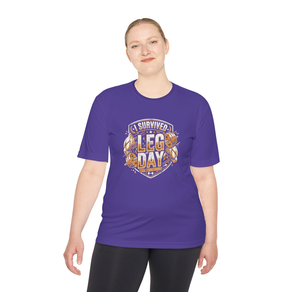 I Survived Leg Day Unisex Moisture Wicking Tee