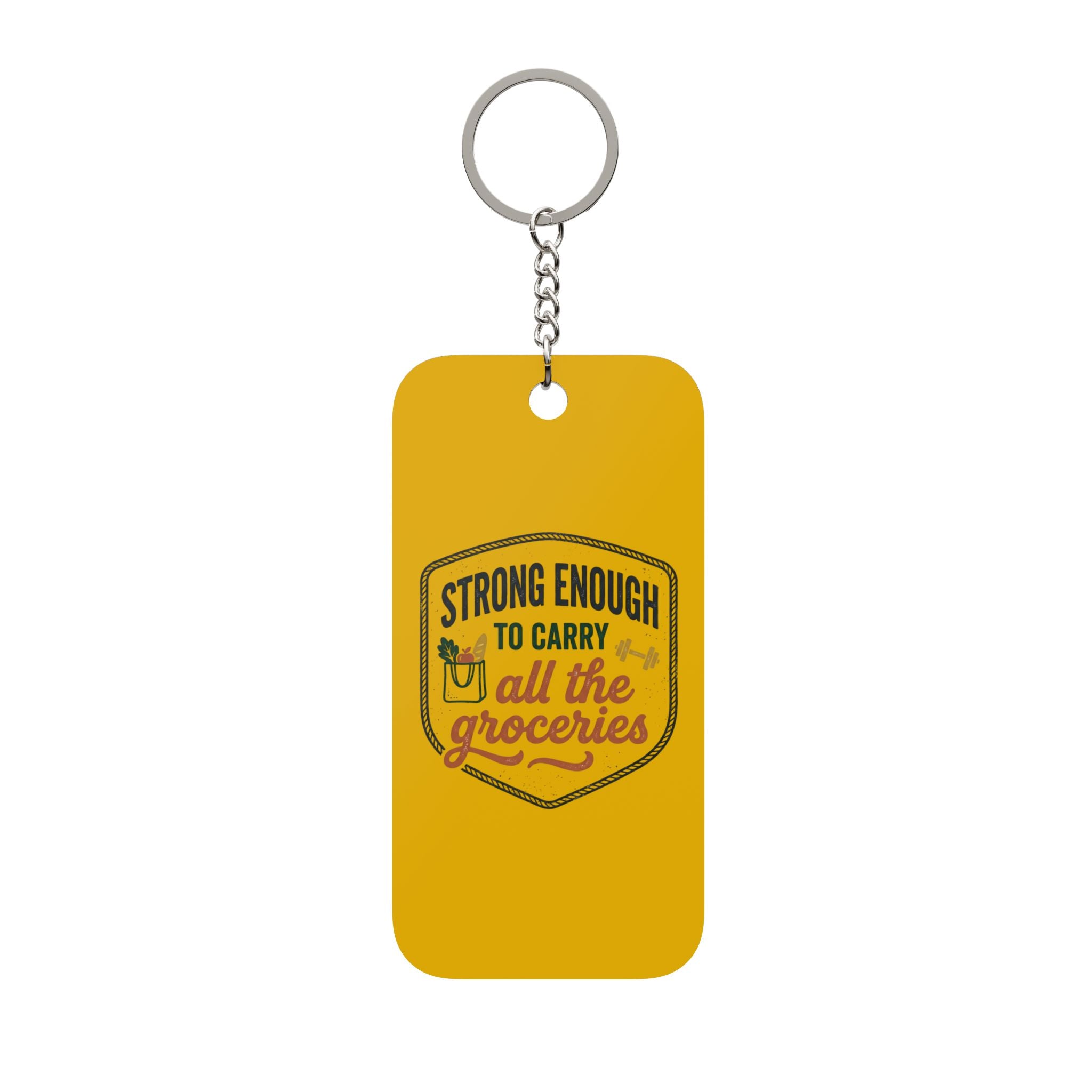 Strong Enough to Carry All the Groceries Double-Sided Keychain Charm