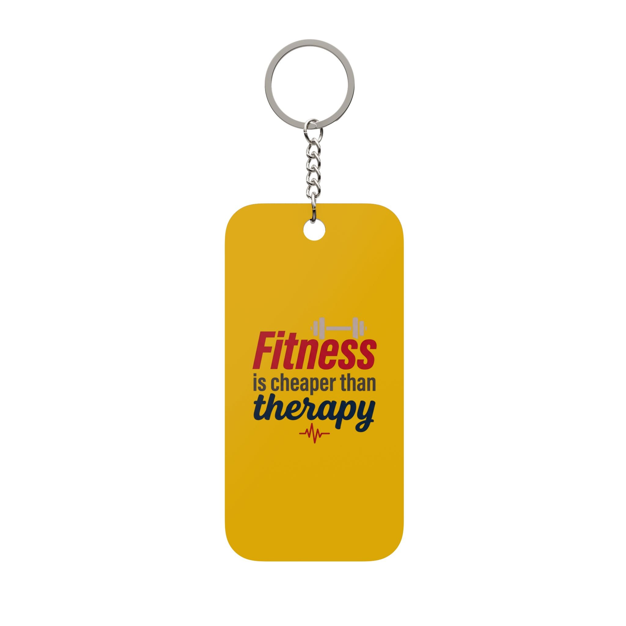 Fitness is Cheaper than Therapy Double-Sided Keychain Charm