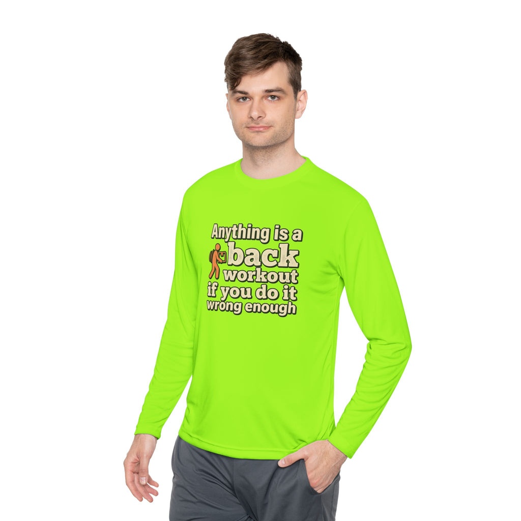 Anything is a Back Workout Unisex Lightweight Long Sleeve Tee