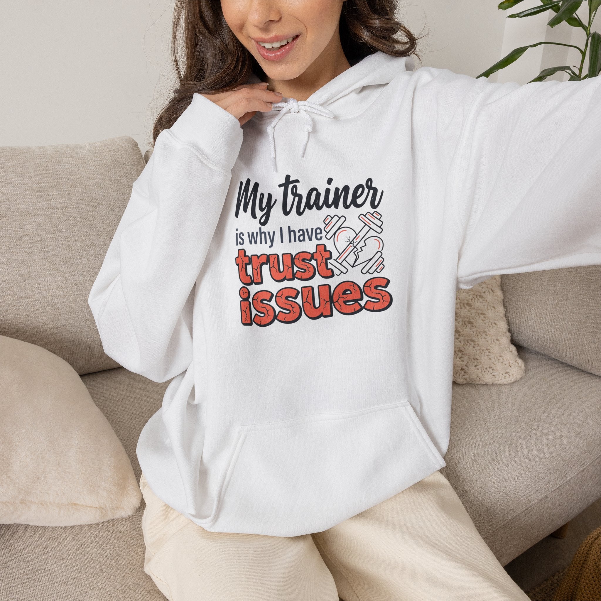 My Trainer is Why I Have Trust Issues Unisex Heavy Blend™ Hooded Sweatshirt