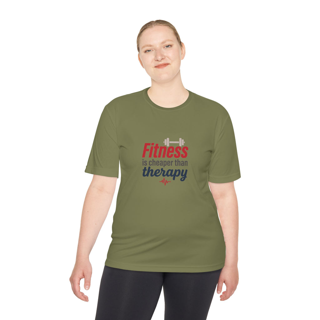 Fitness is Cheaper than Therapy Unisex Moisture Wicking Tee