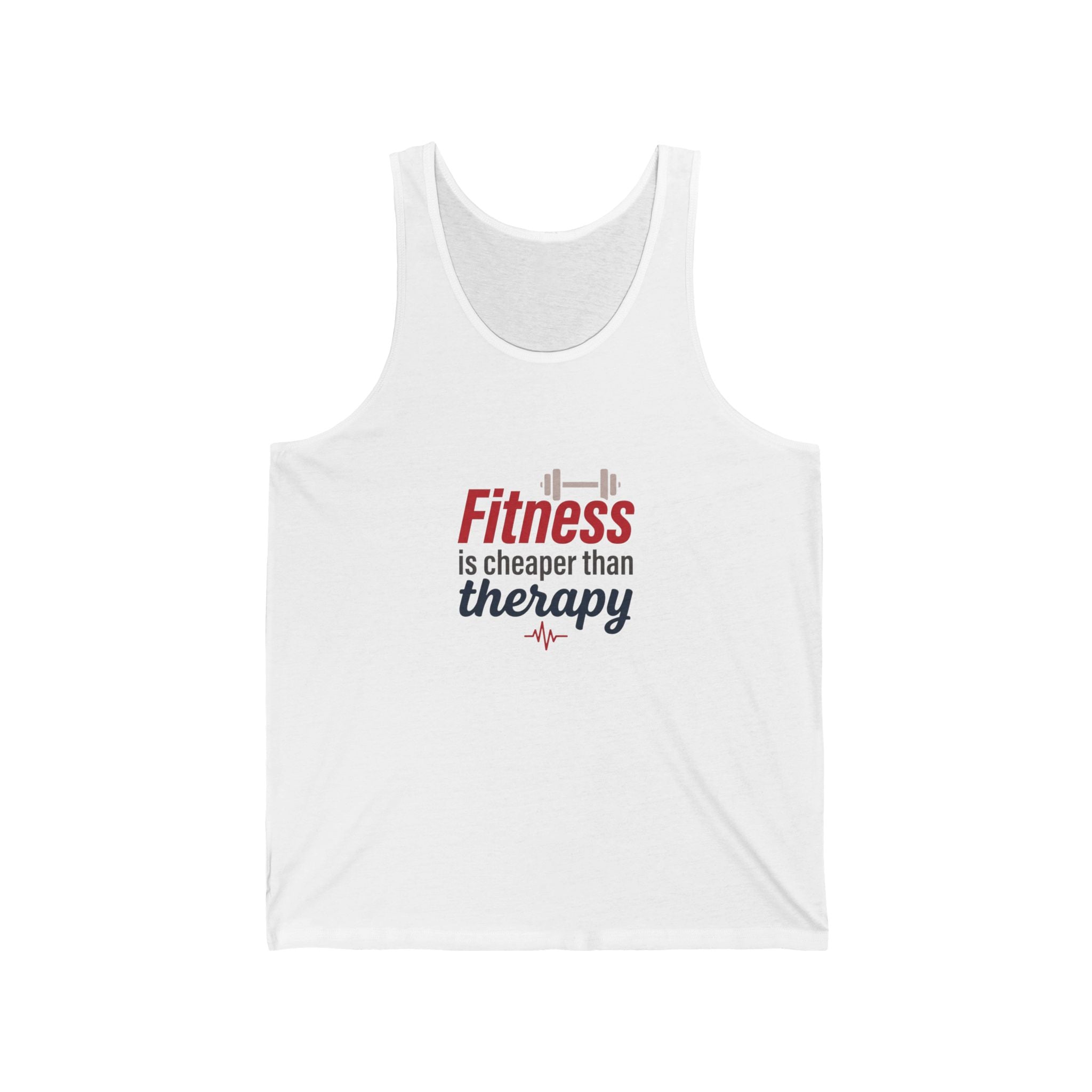 Fitness is Cheaper than Therapy Unisex Jersey Tank