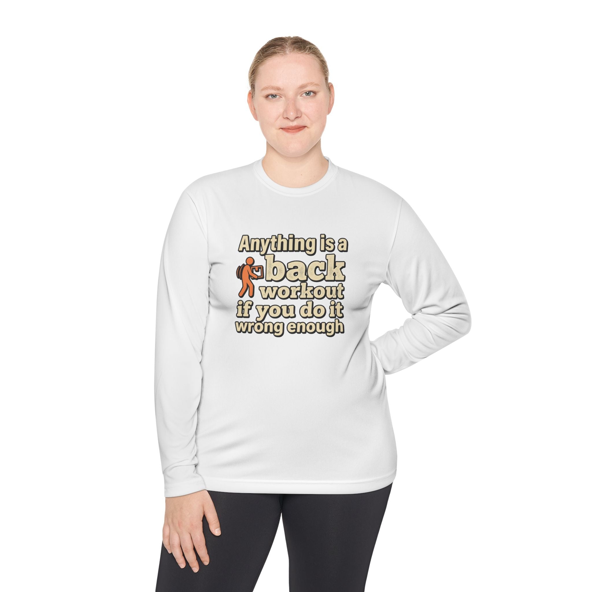 Anything is a Back Workout Unisex Lightweight Long Sleeve Tee