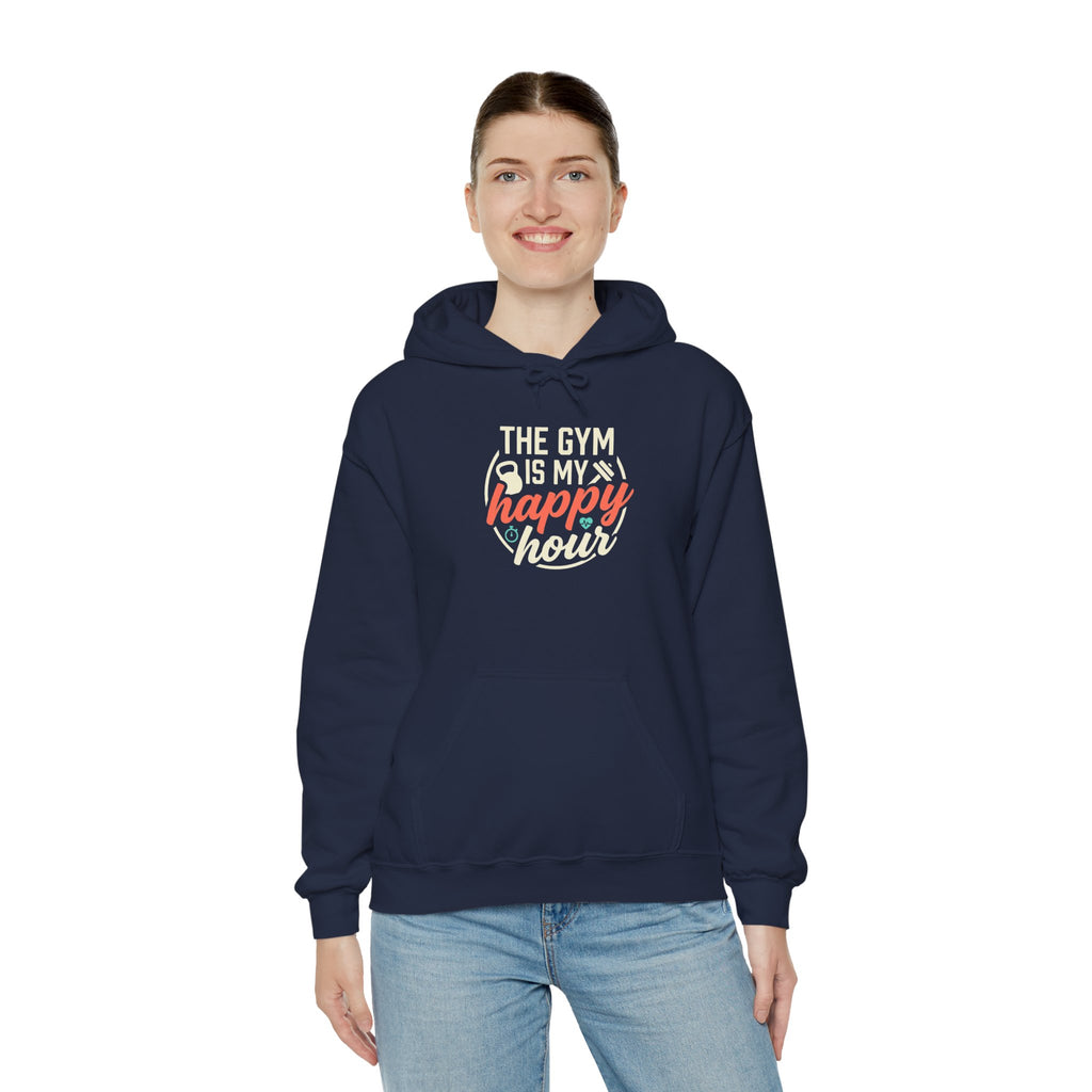 The Gym is My Happy Hour Unisex Heavy Blend™ Hooded Sweatshirt