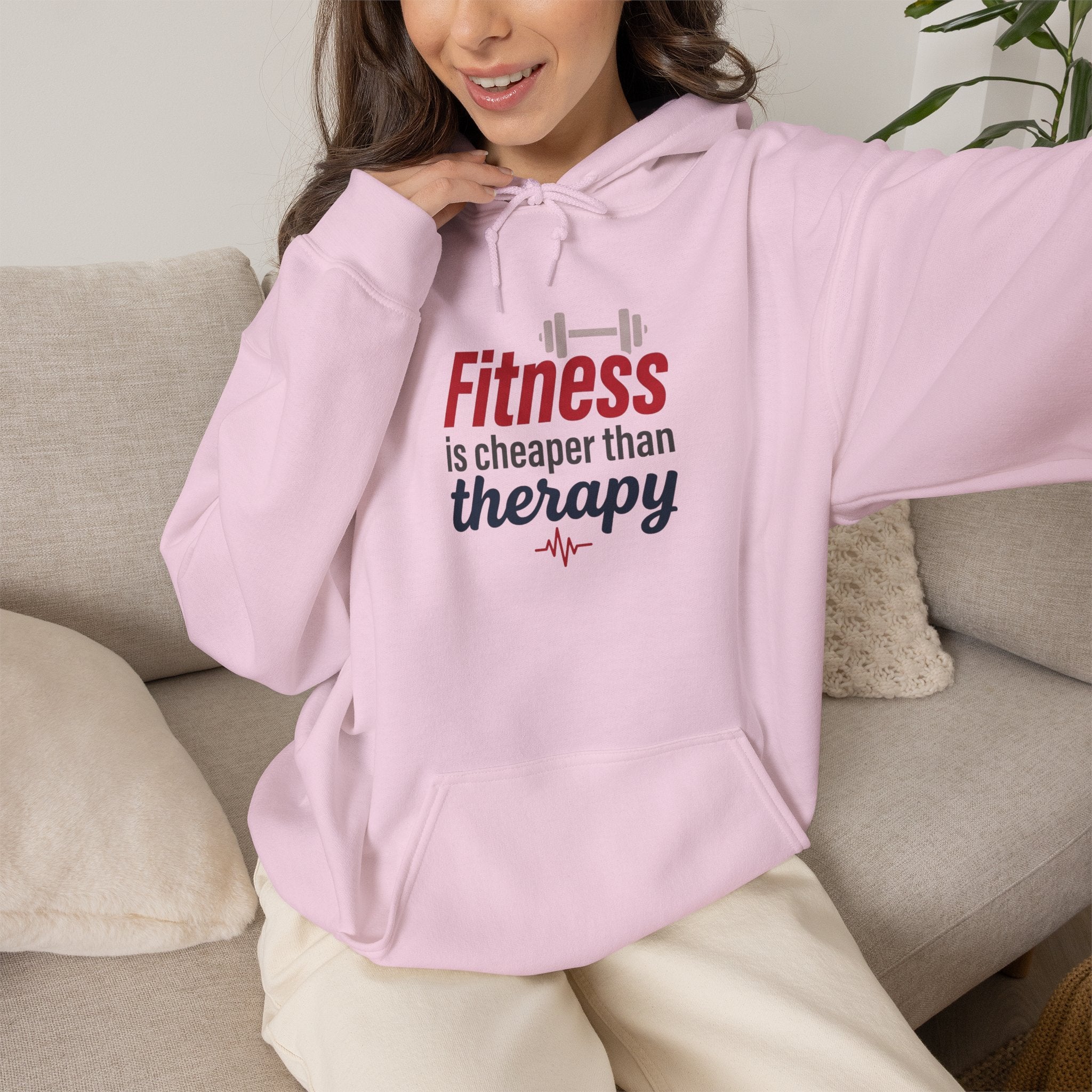 Fitness is Cheaper than Therapy Unisex Heavy Blend™ Hooded Sweatshirt