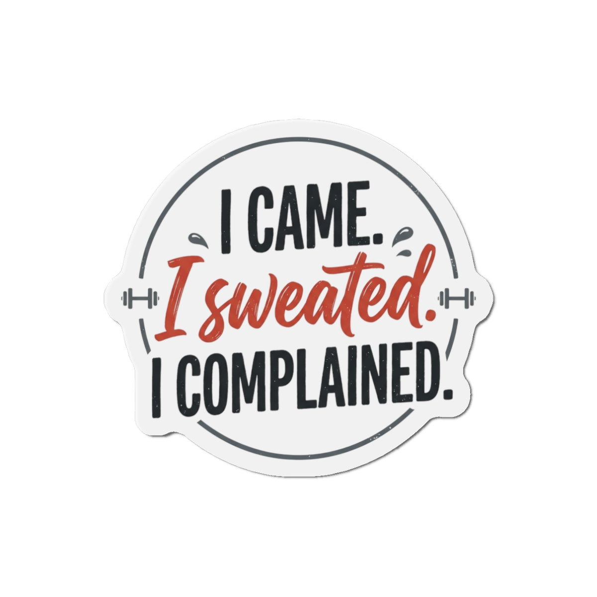 I Came I Sweated I Complained Die-Cut Magnets
