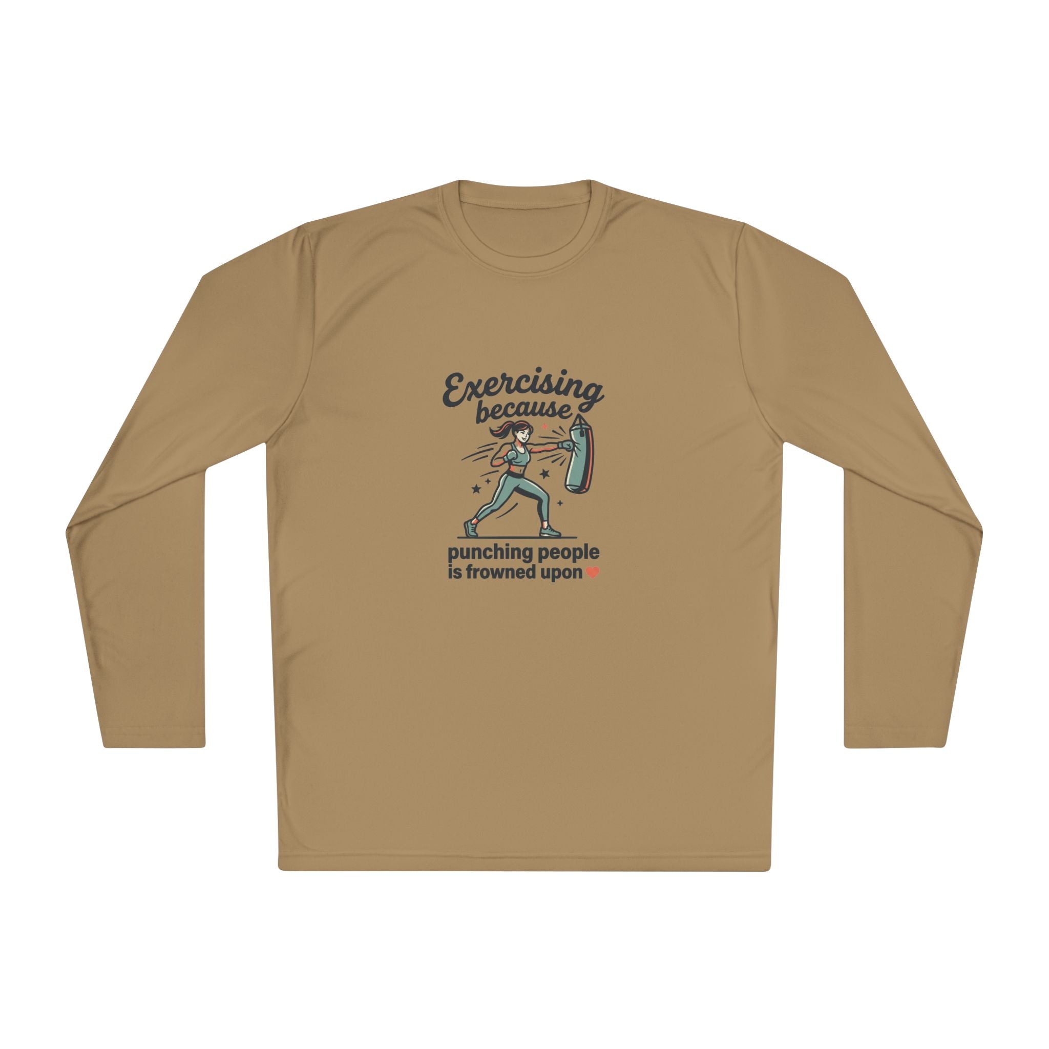 Exercising Because Punching People is Frowned Upon Unisex Lightweight Long Sleeve Tee