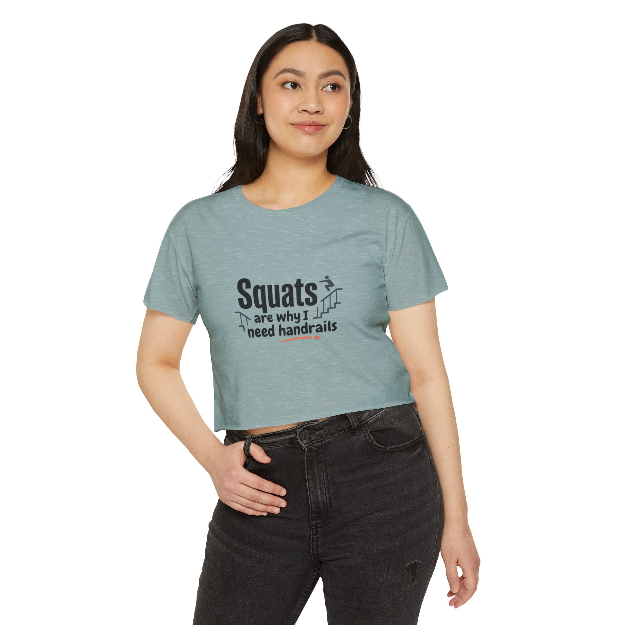 Squats are Why I Need Handrails Women's Festival Crop Top