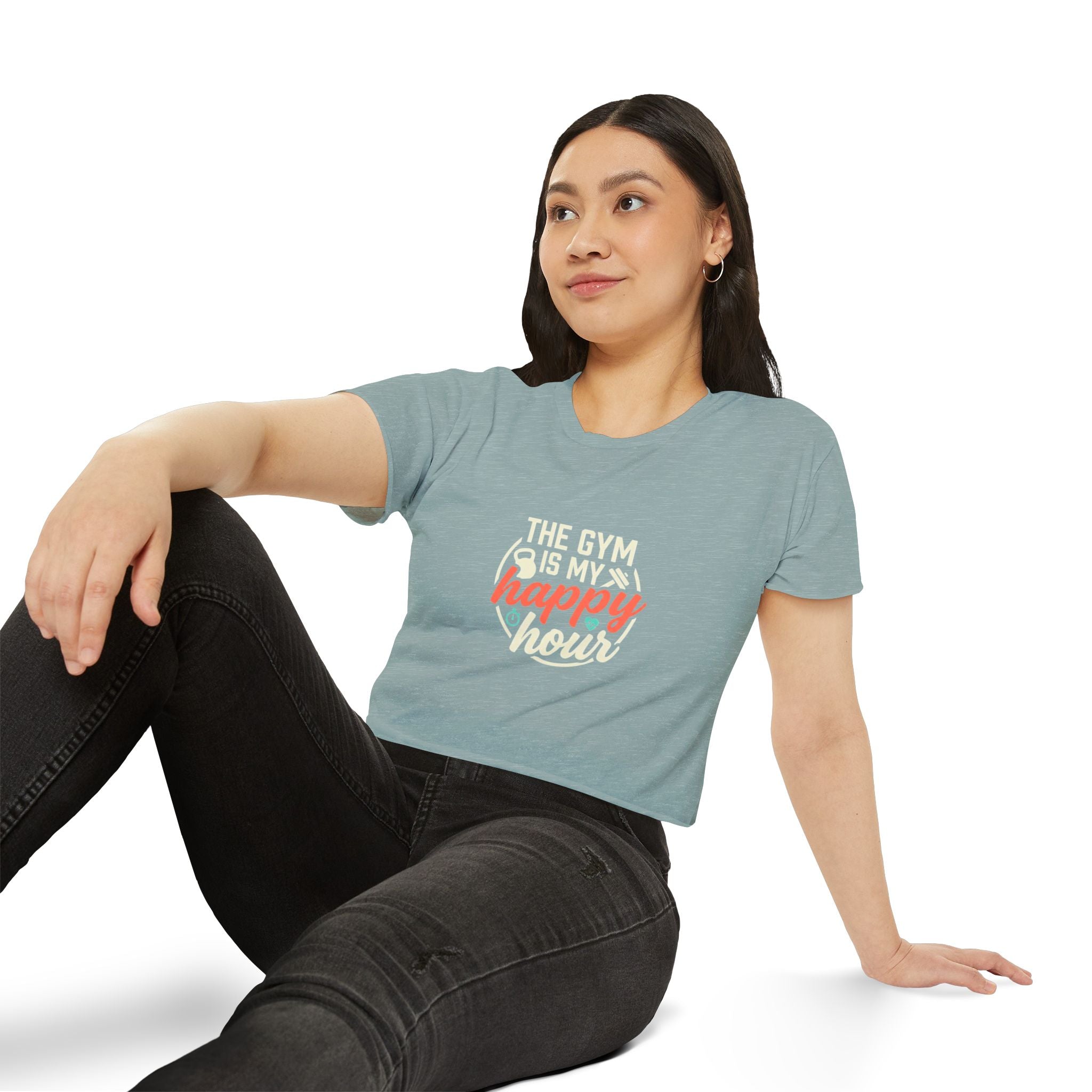 The Gym is My Happy Hour Women's Festival Crop Top