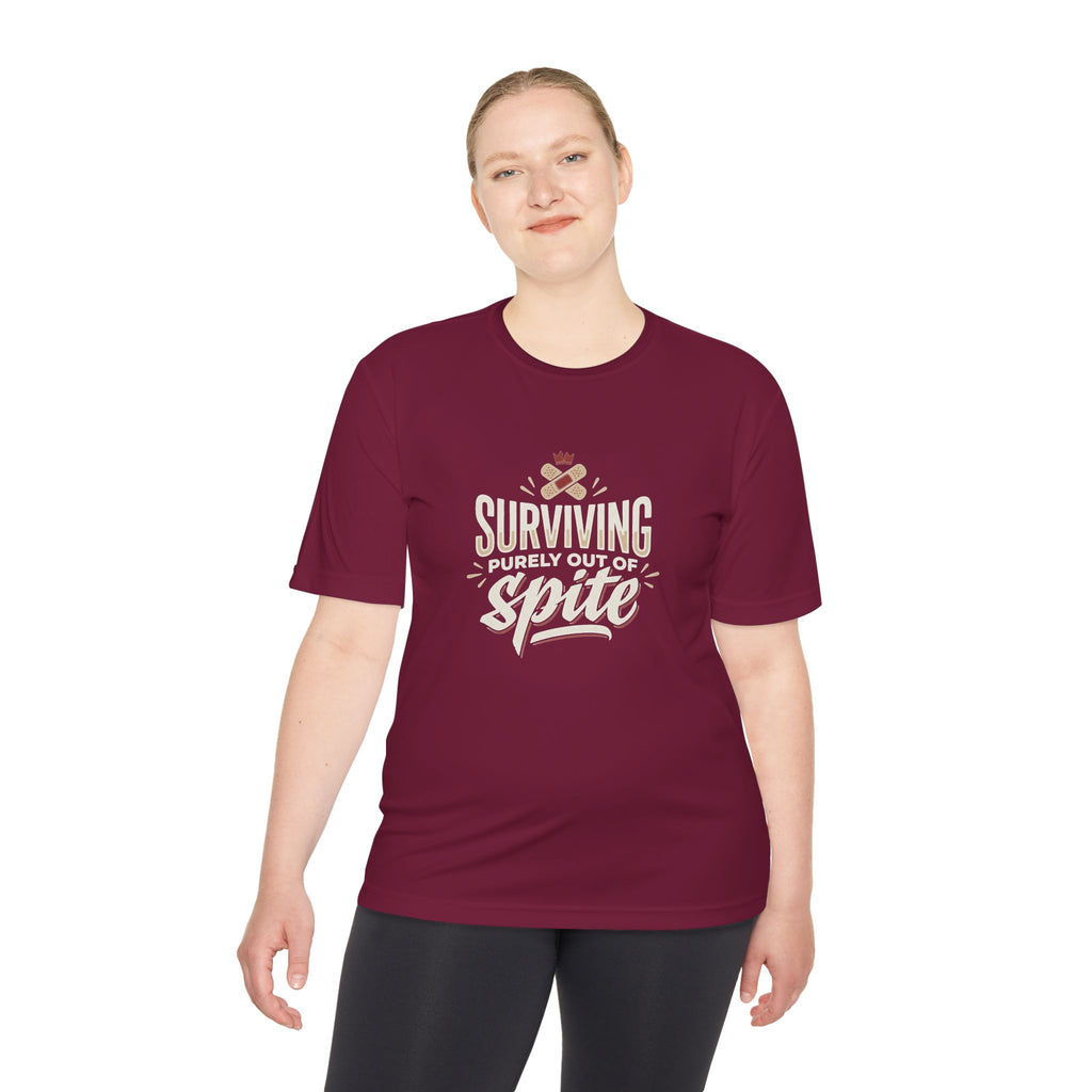 Surviving Purely Out of Spite Unisex Moisture Wicking Tee
