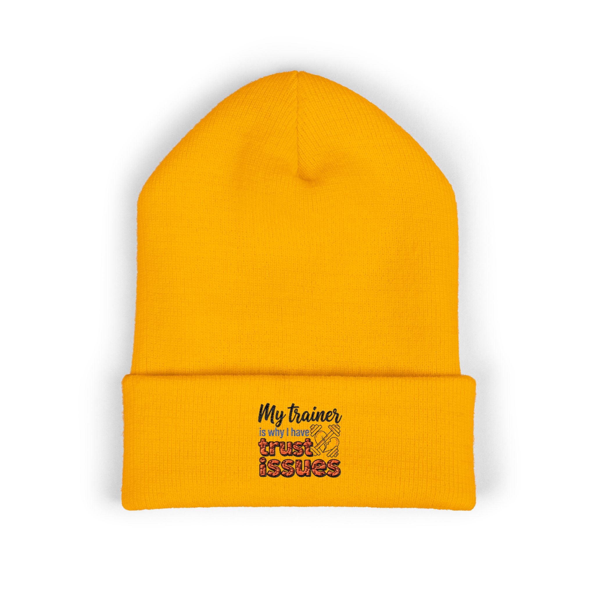 My Trainer is Why I Have Trust Issues Classic Cuffed Beanie (Embroidery)