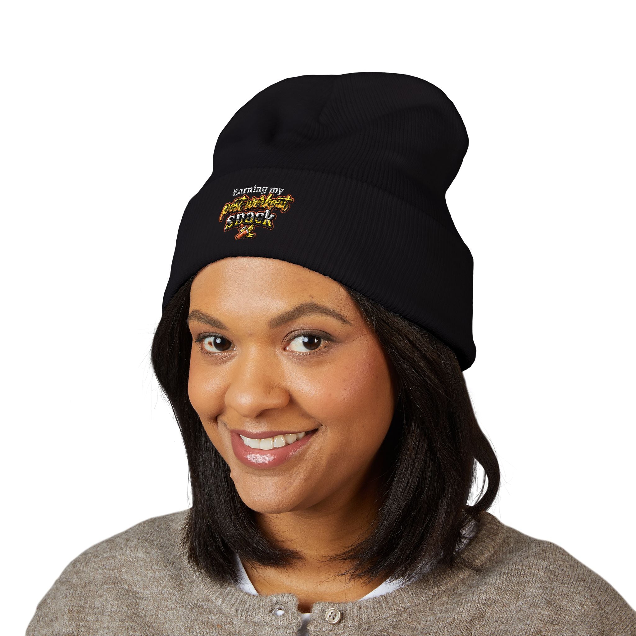Earning My Post-Workout Snack Classic Cuffed Beanie (Embroidery)