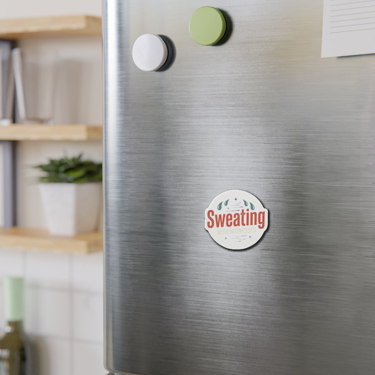 Sweating with Witnesses Die-Cut Magnets