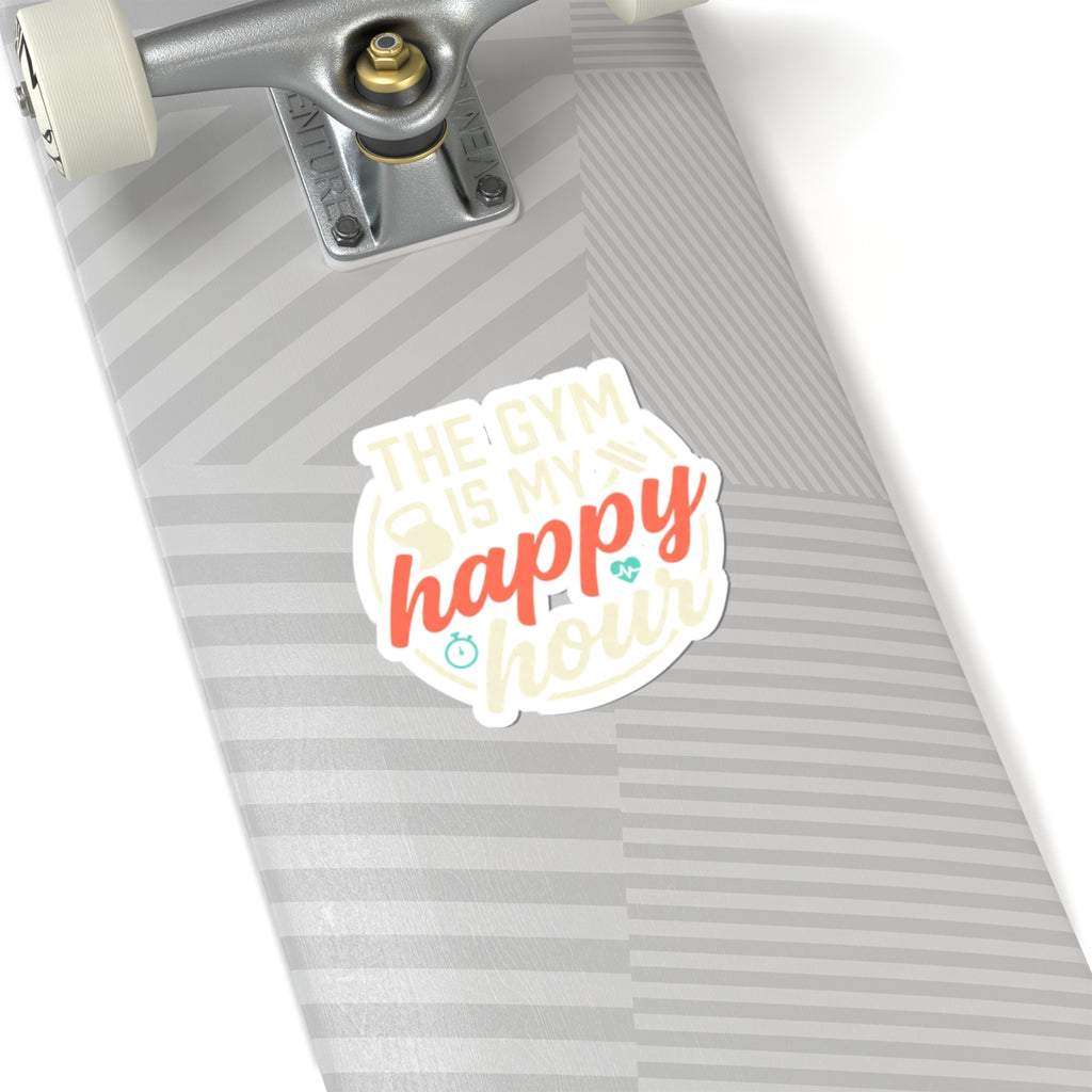 The Gym is My Happy Hour Kiss-Cut Stickers