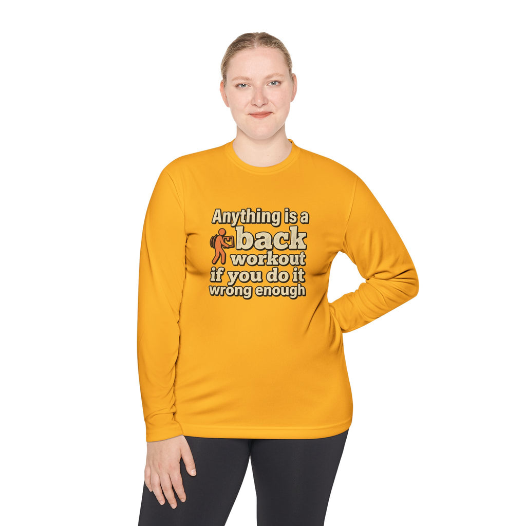 Anything is a Back Workout Unisex Lightweight Long Sleeve Tee
