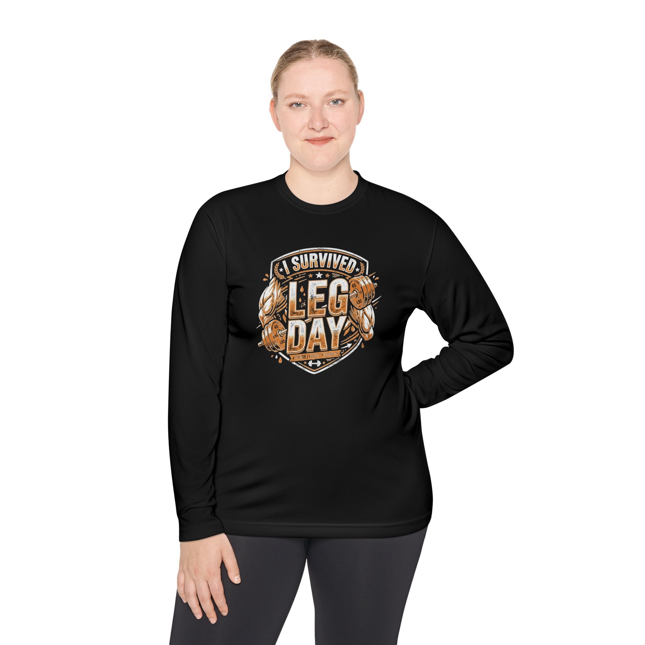 I Survived Leg Day Unisex Lightweight Long Sleeve Tee