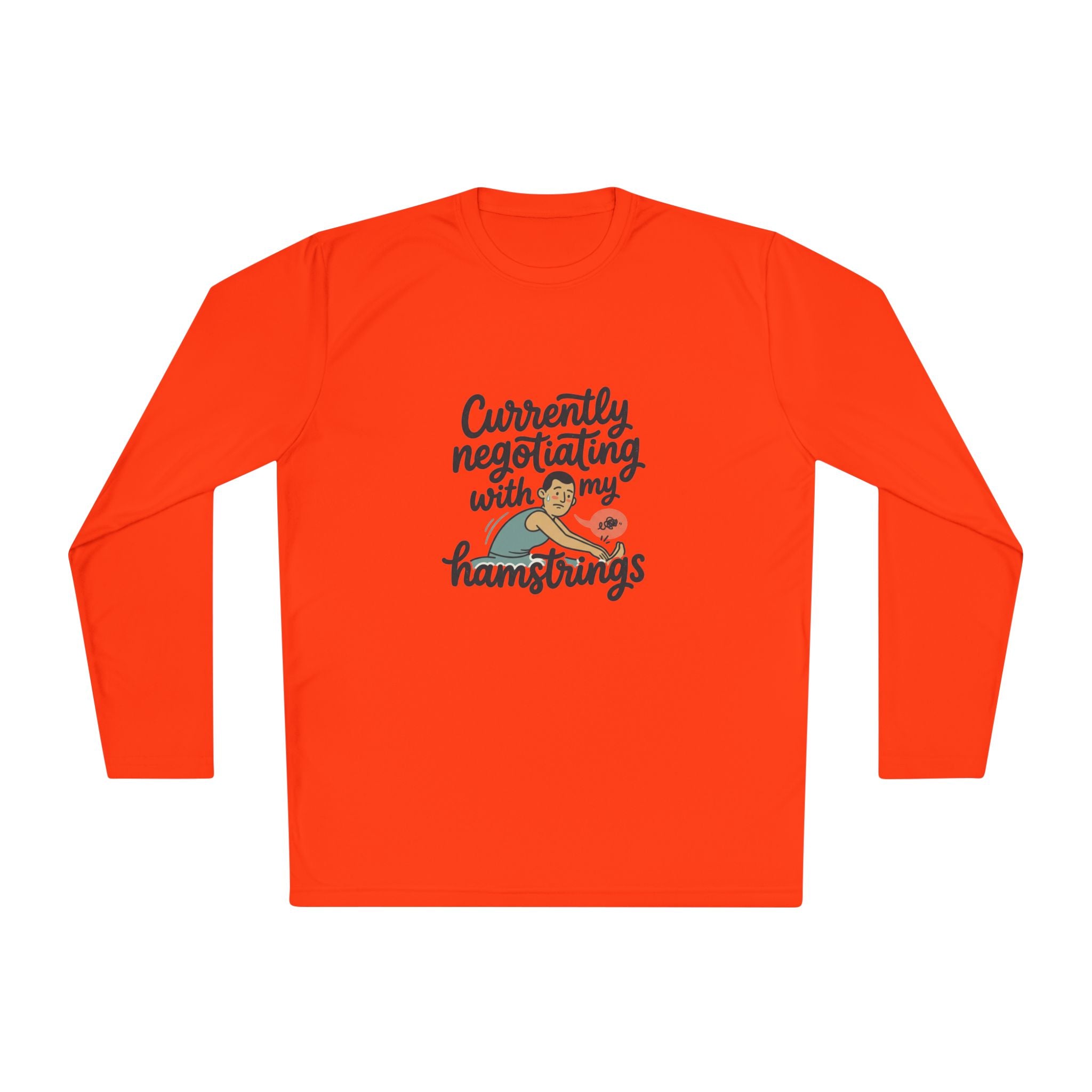 Currently Negotiating with my Hamstrings Unisex Lightweight Long Sleeve Tee