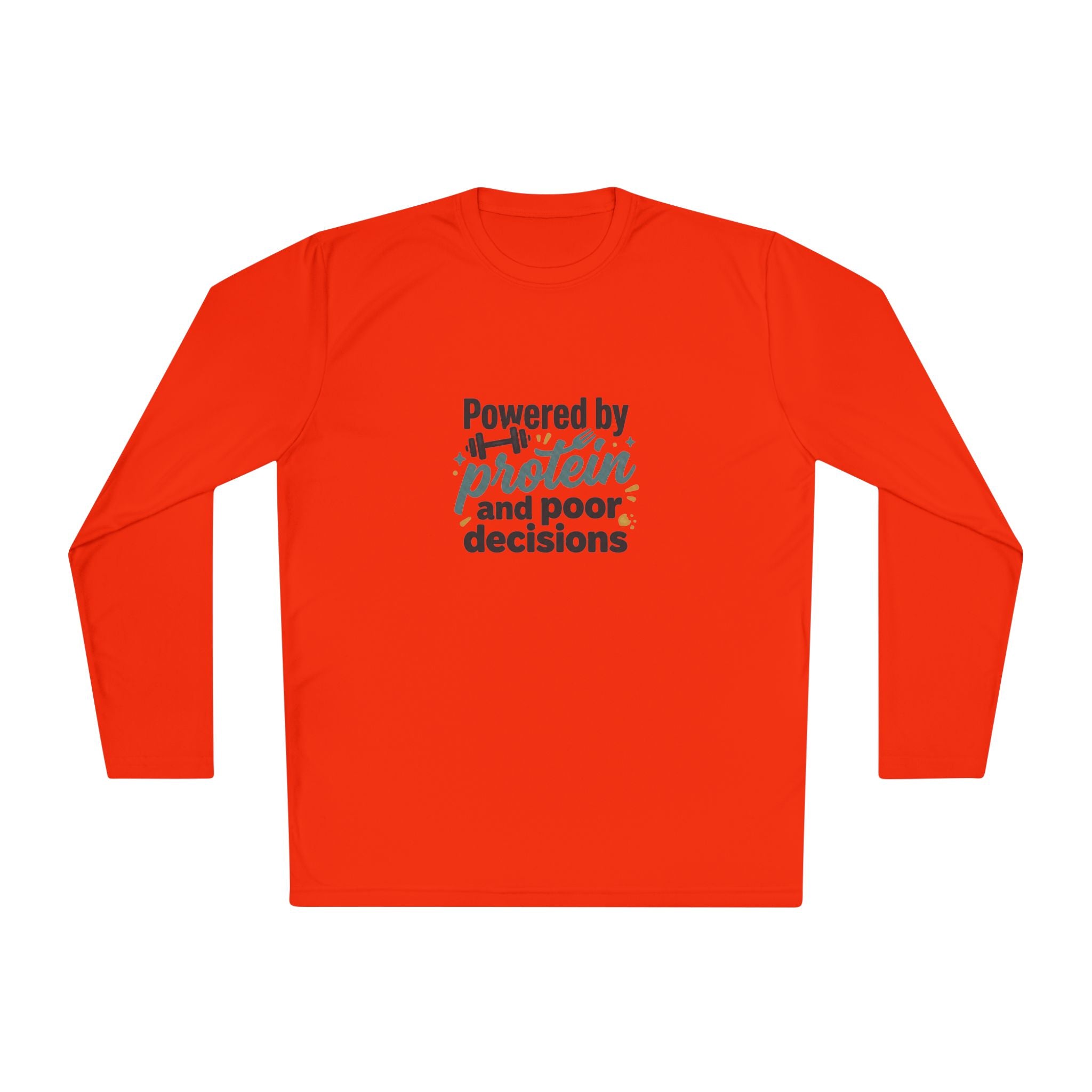 Powered by Protein and Poor Decisions Unisex Lightweight Long Sleeve Tee