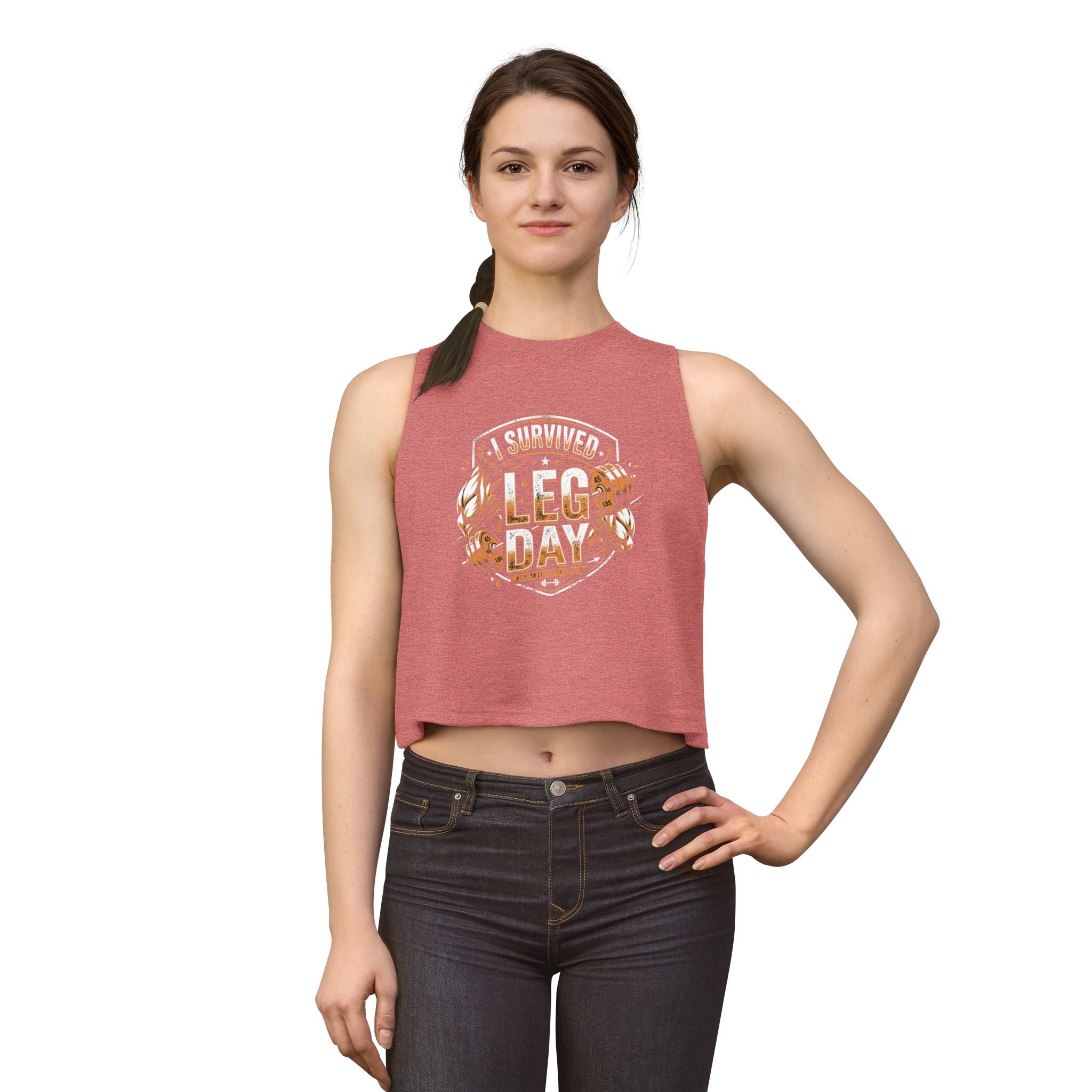 I Survived Leg Day Women's Crop Top