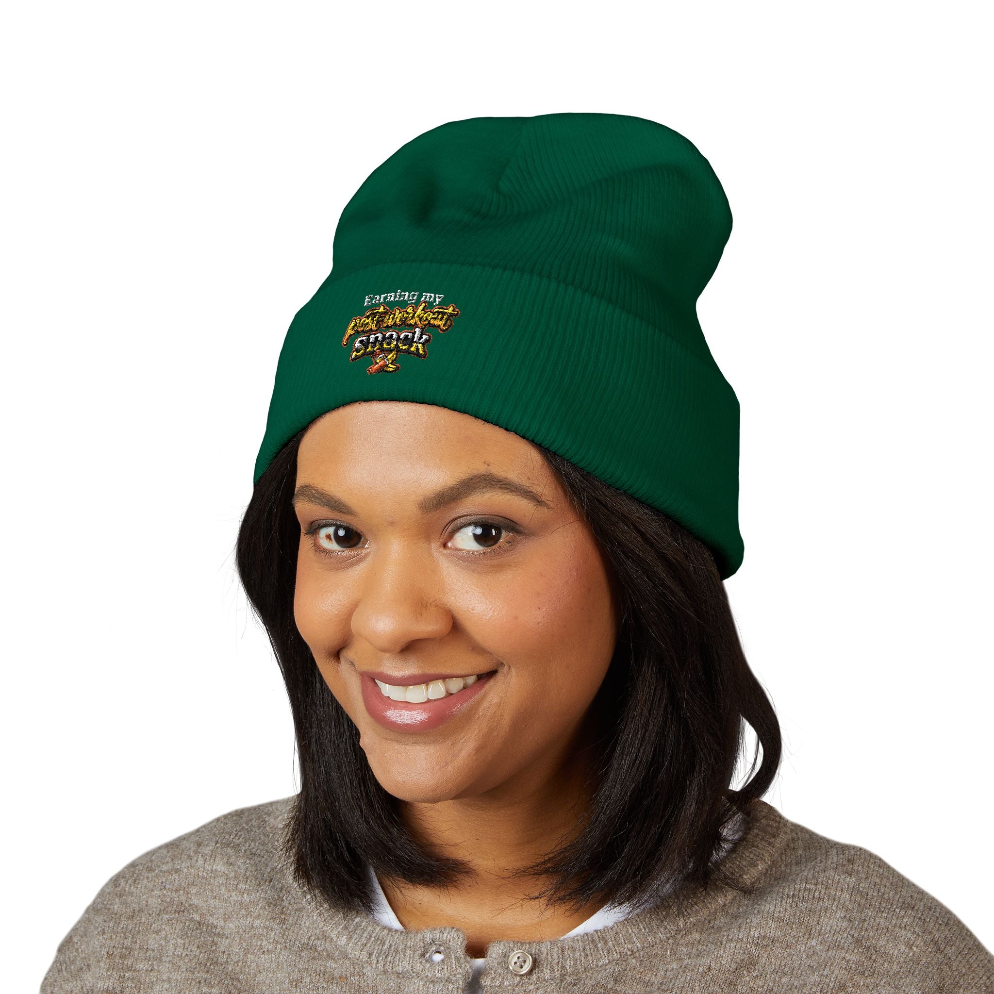 Earning My Post-Workout Snack Classic Cuffed Beanie (Embroidery)