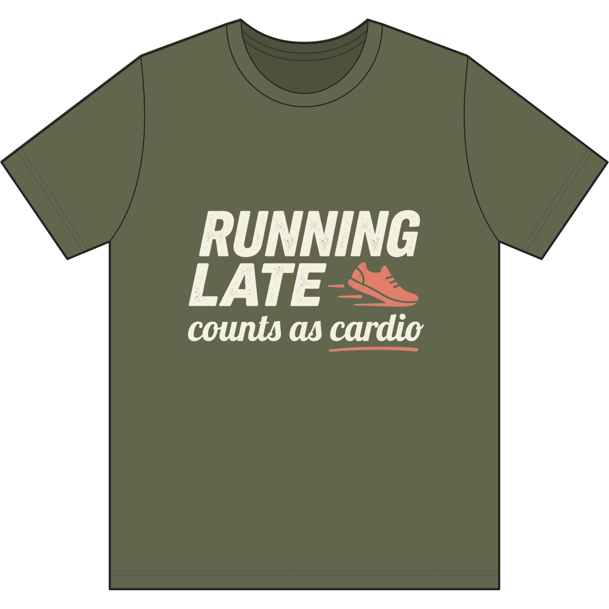 Running Late Counts as Cardio Dri-Power 100% Polyester T-Shirt