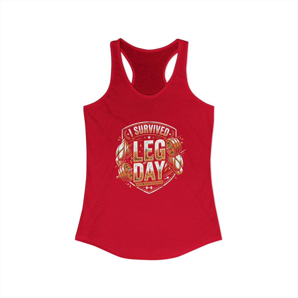 I Survived Leg Day Women's Ideal Racerback Tank