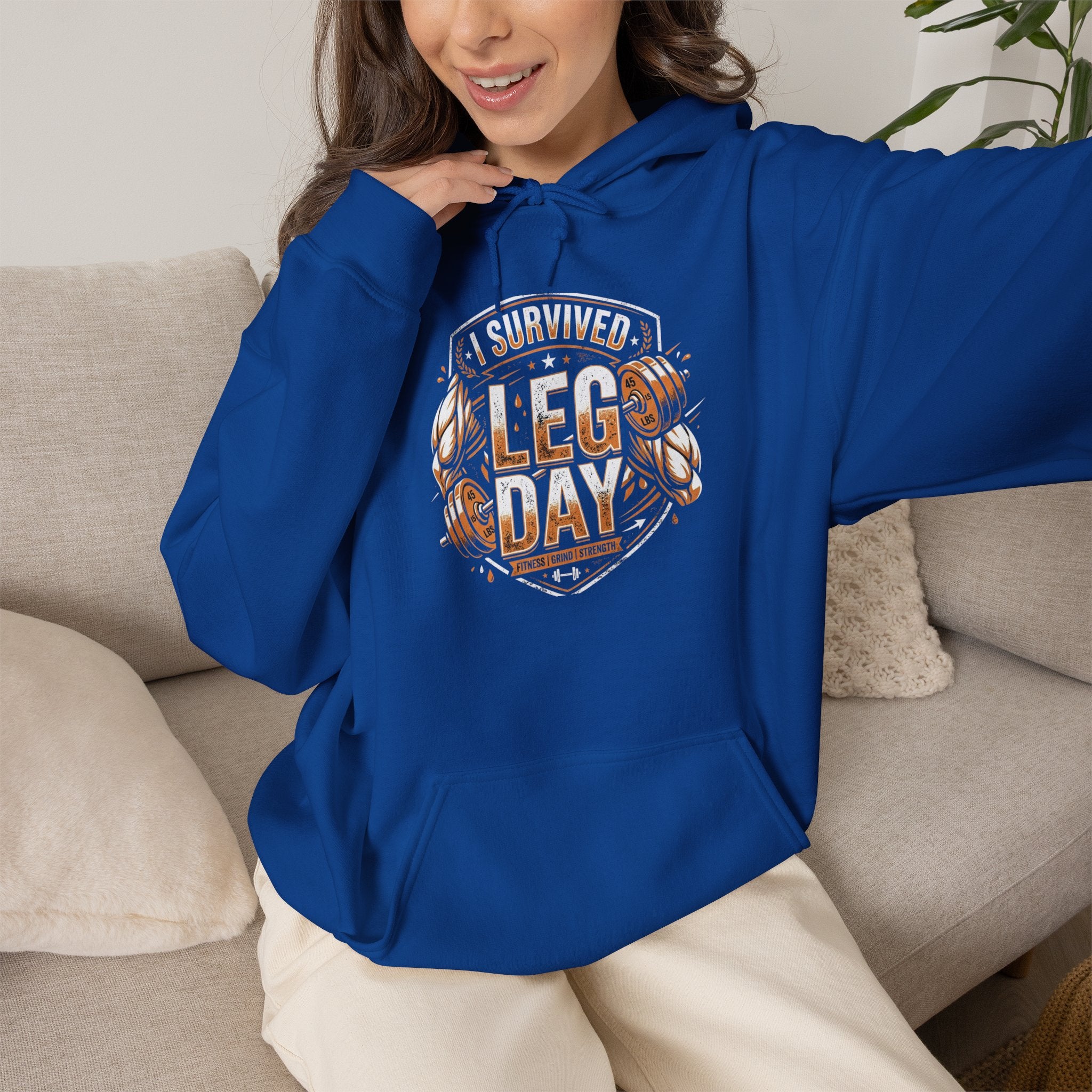 I Survived Leg Day Unisex Heavy Blend™ Hooded Sweatshirt