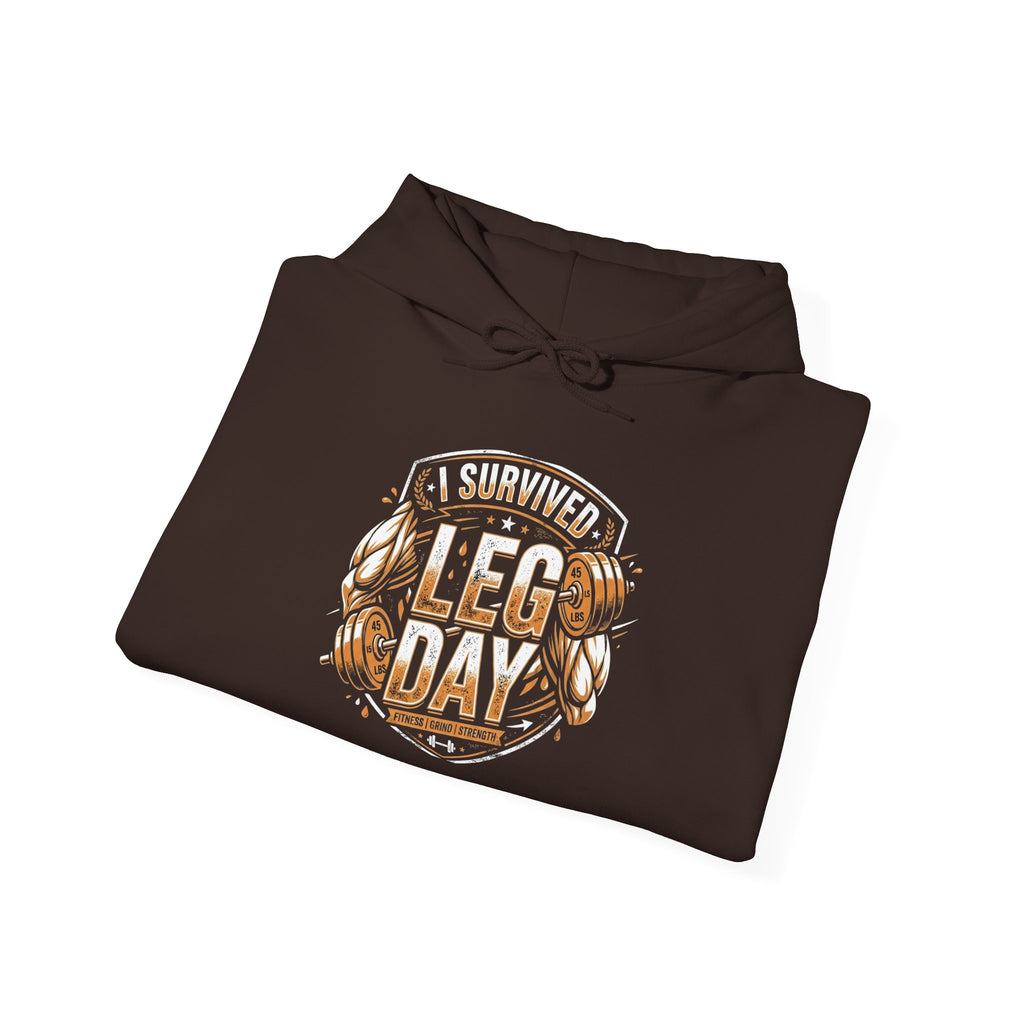 I Survived Leg Day Unisex Heavy Blend™ Hooded Sweatshirt