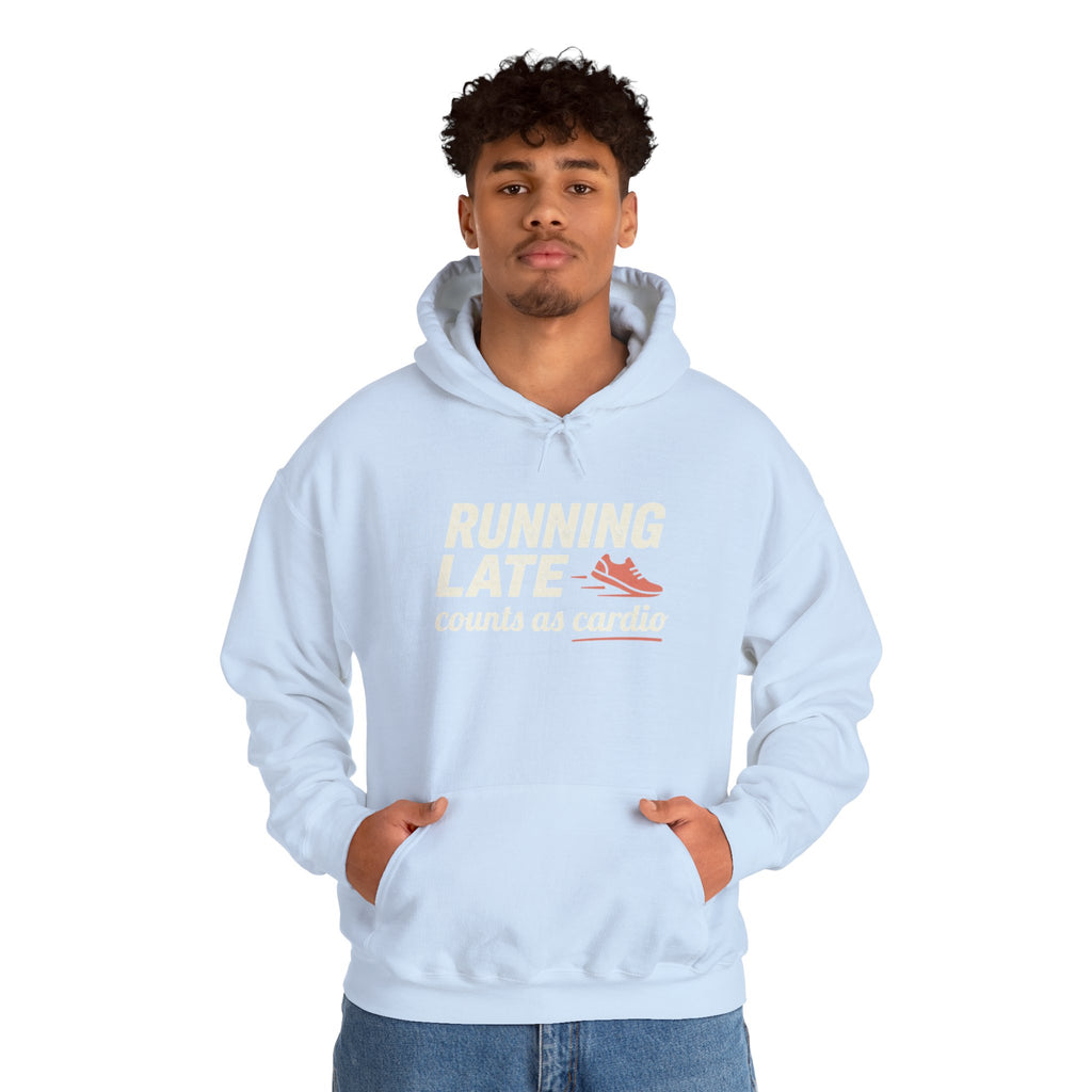 Running Late Counts as Cardio Unisex Heavy Blend™ Hooded Sweatshirt