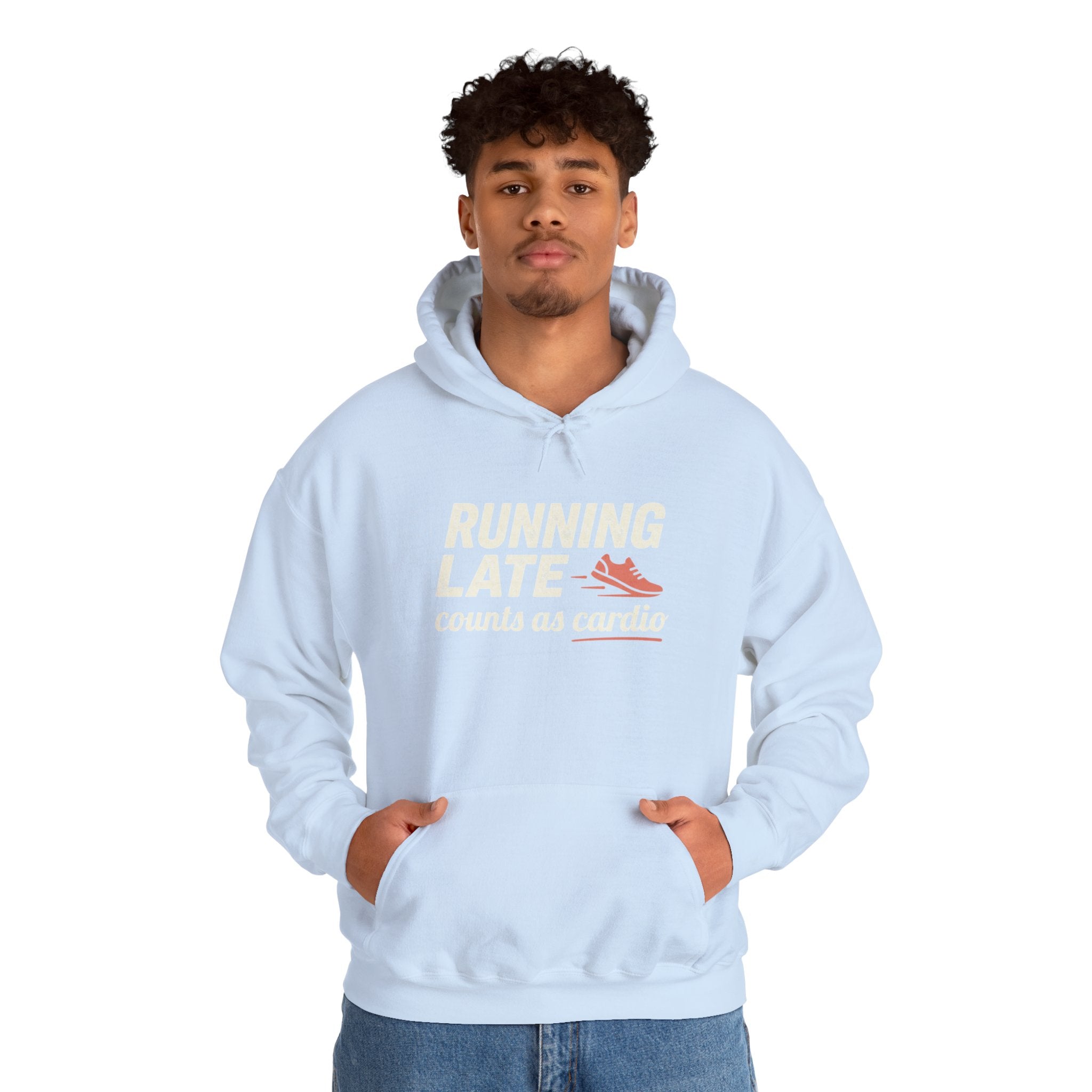 Running Late Counts as Cardio Unisex Heavy Blend™ Hooded Sweatshirt