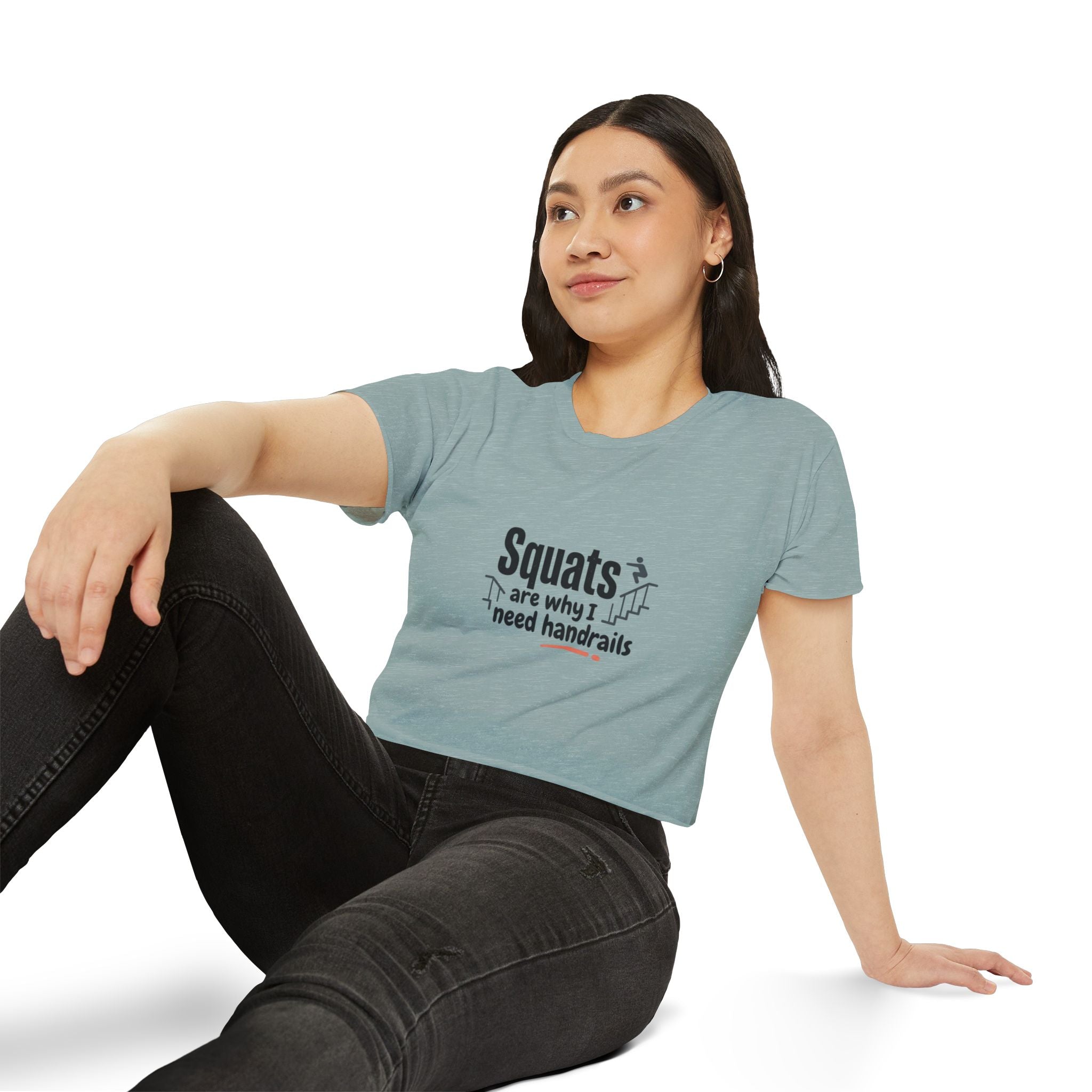 Squats are Why I Need Handrails Women's Festival Crop Top