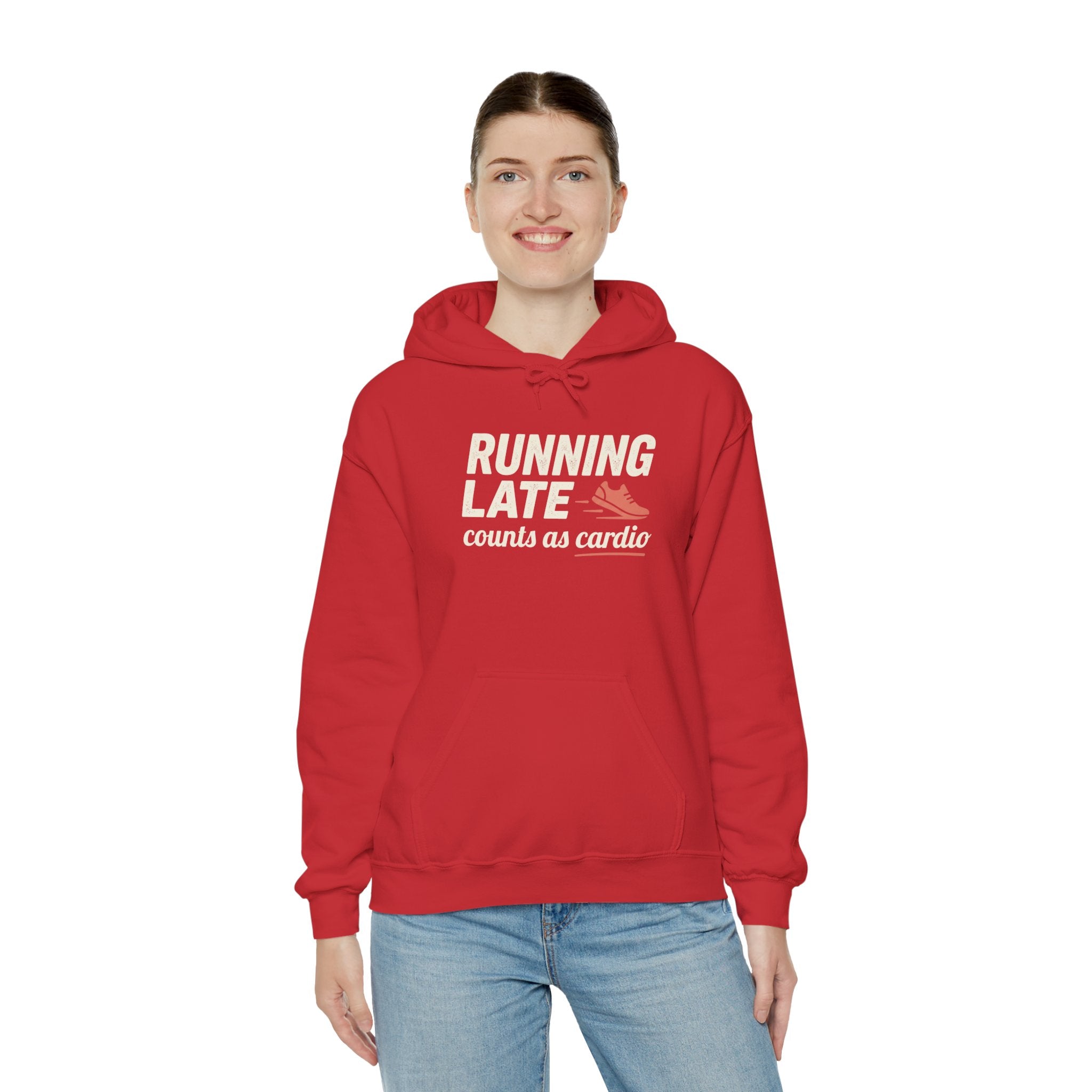 Running Late Counts as Cardio Unisex Heavy Blend™ Hooded Sweatshirt
