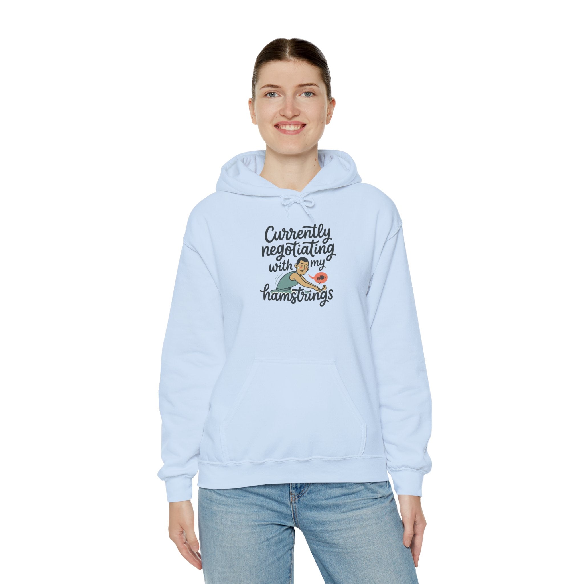 Currently Negotiating with my Hamstrings Unisex Heavy Blend™ Hooded Sweatshirt