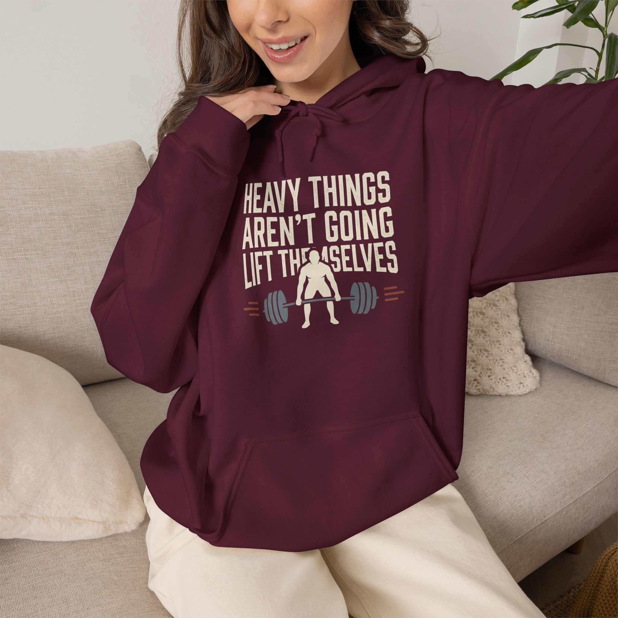 Heavy Things Aren't Going to Lift Themselves Unisex Heavy Blend™ Hooded Sweatshirt