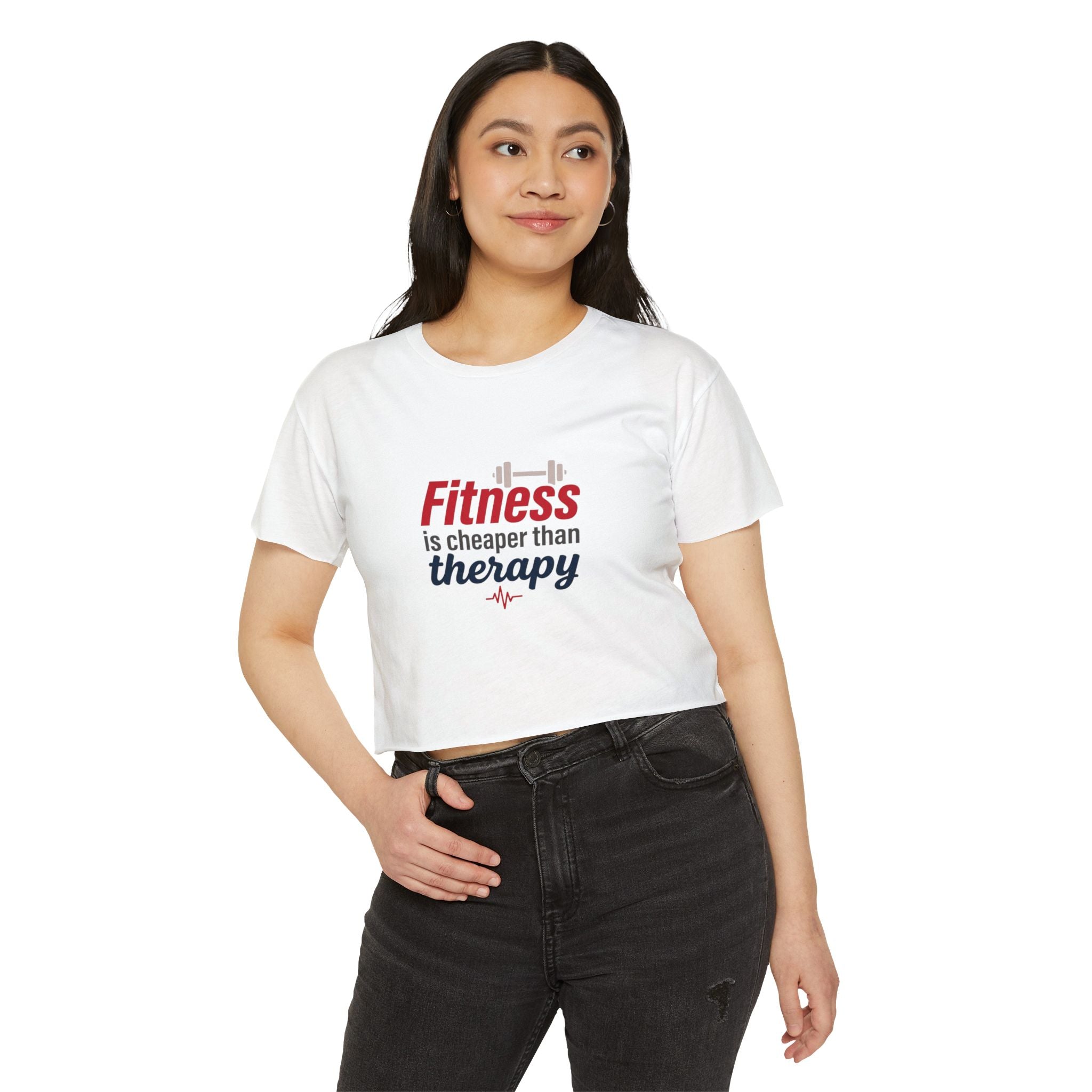 Fitness is Cheaper than Therapy Women's Festival Crop Top