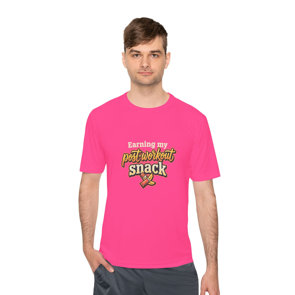 Earning My Post-Workout Snack Unisex Moisture Wicking Tee