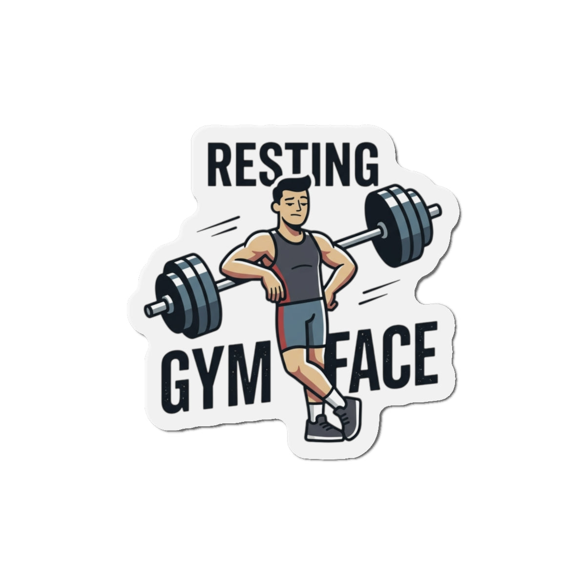 Resting Gym Face Die-Cut Magnets