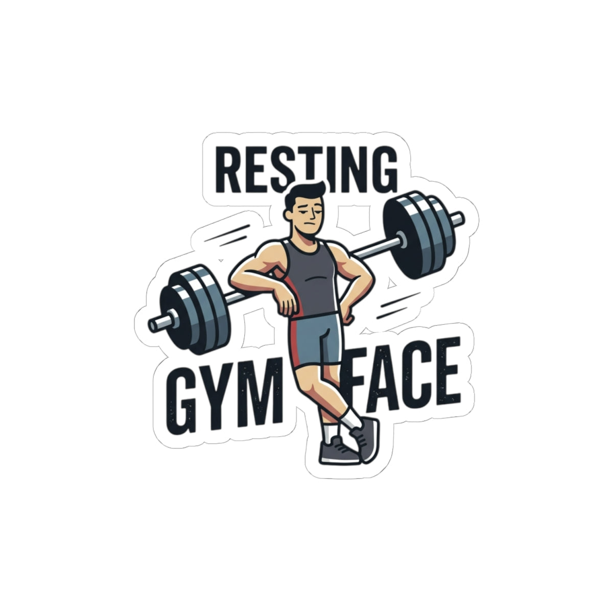 Resting Gym Face Kiss-Cut Stickers