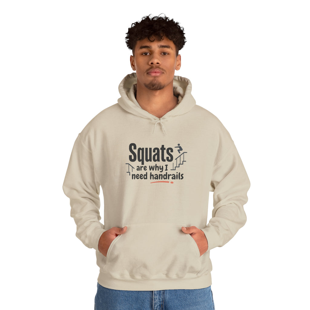 Squats are Why I Need Handrails Heavy Blend™ Hooded Sweatshirt