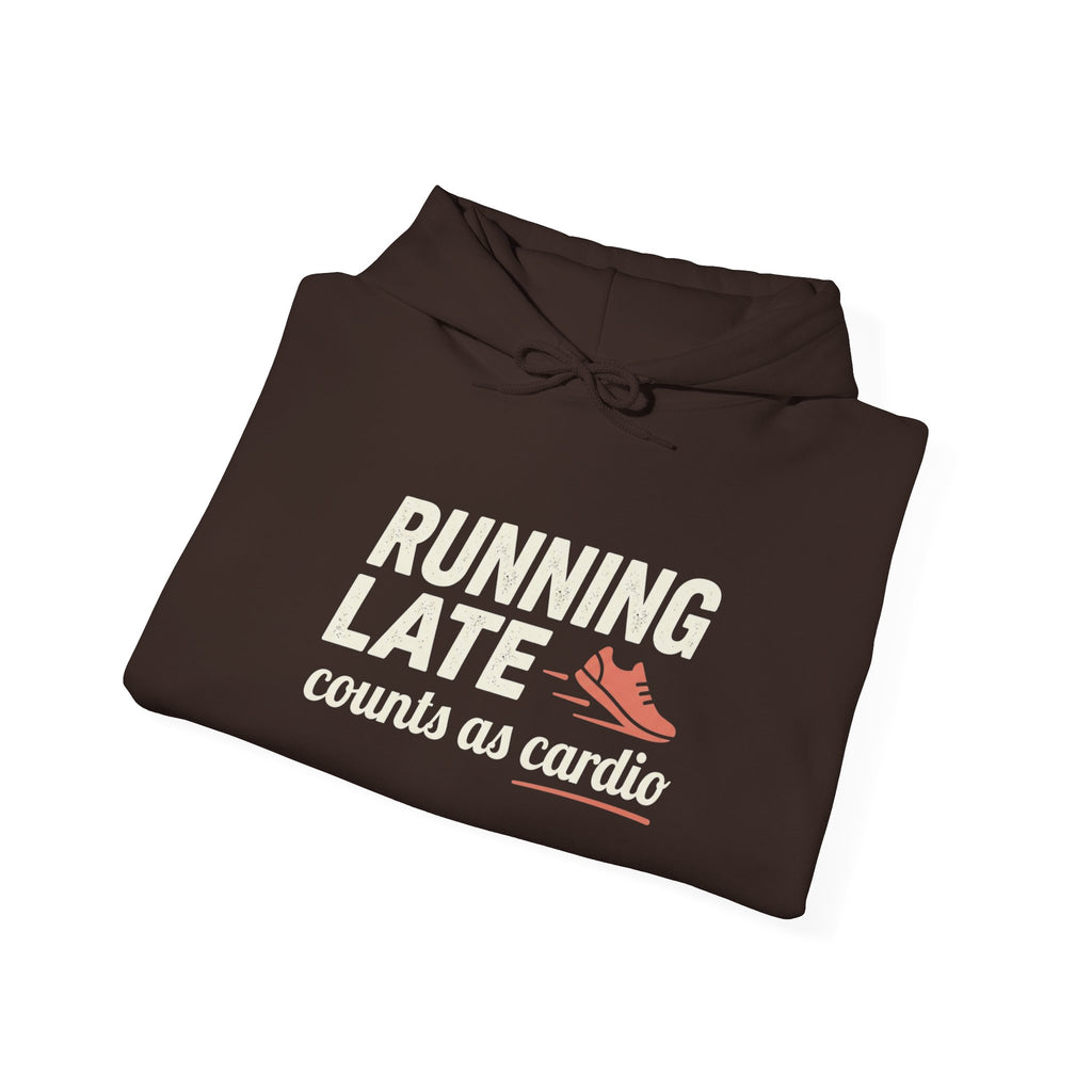 Running Late Counts as Cardio Unisex Heavy Blend™ Hooded Sweatshirt
