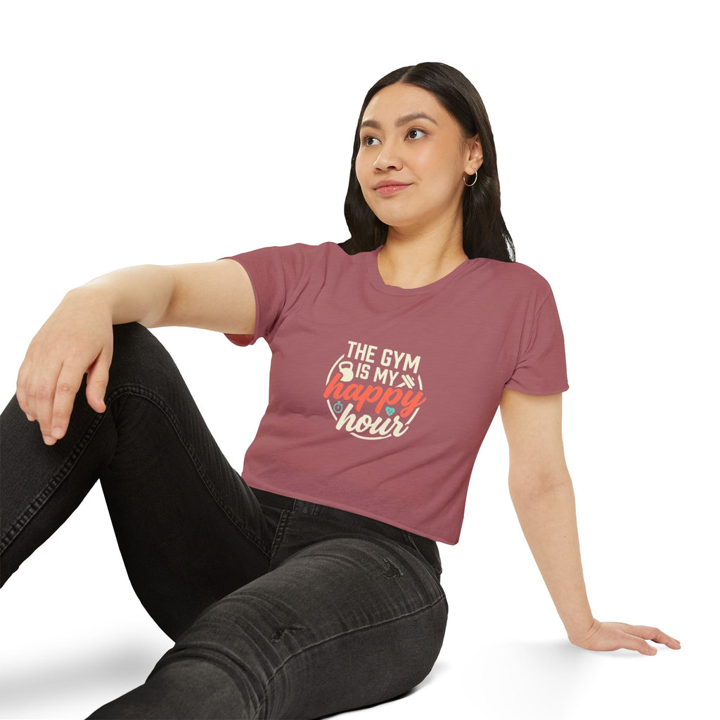 The Gym is My Happy Hour Women's Festival Crop Top