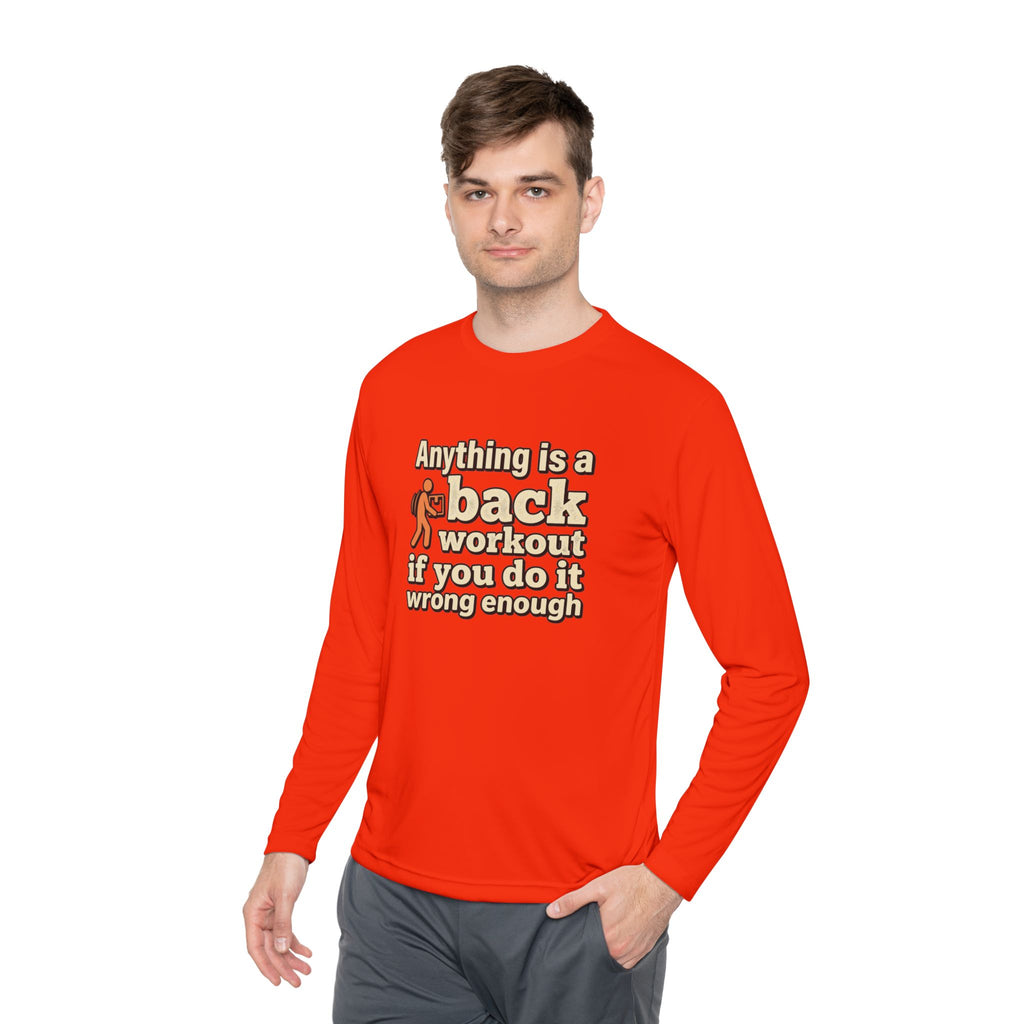 Anything is a Back Workout Unisex Lightweight Long Sleeve Tee