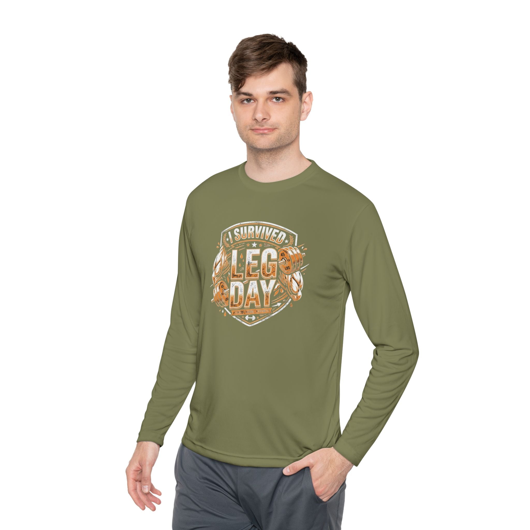 I Survived Leg Day Unisex Lightweight Long Sleeve Tee