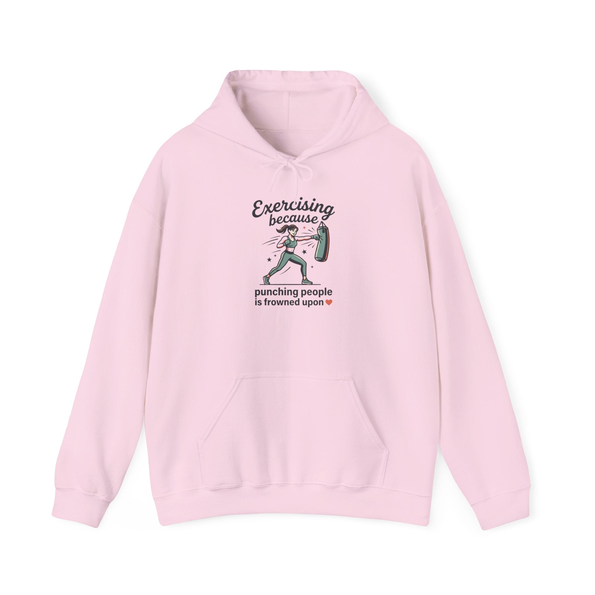 Exercising Because Punching People is Frowned Upon Unisex Heavy Blend™ Hooded Sweatshirt