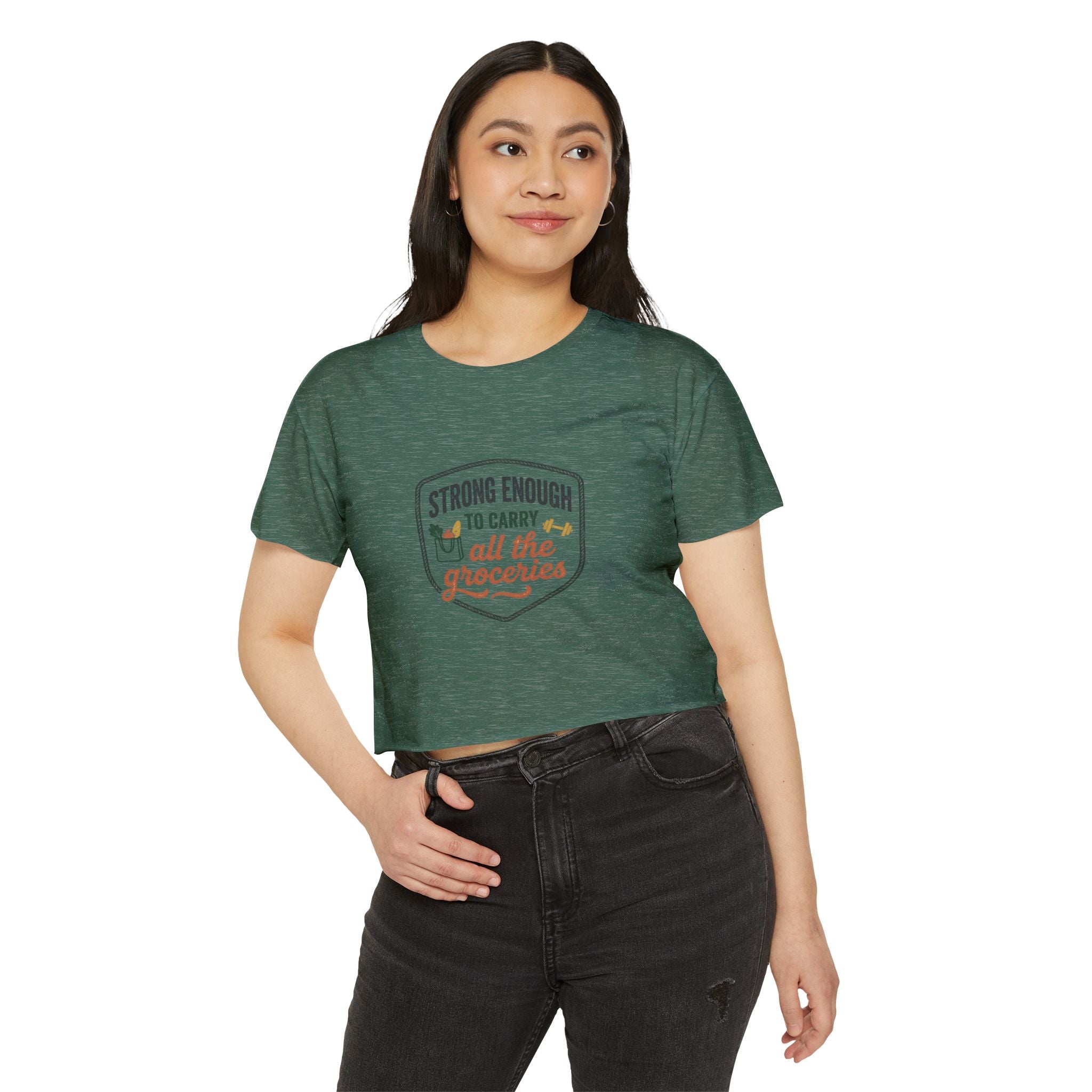 Strong Enough to Carry All the Groceries Women's Festival Crop Top