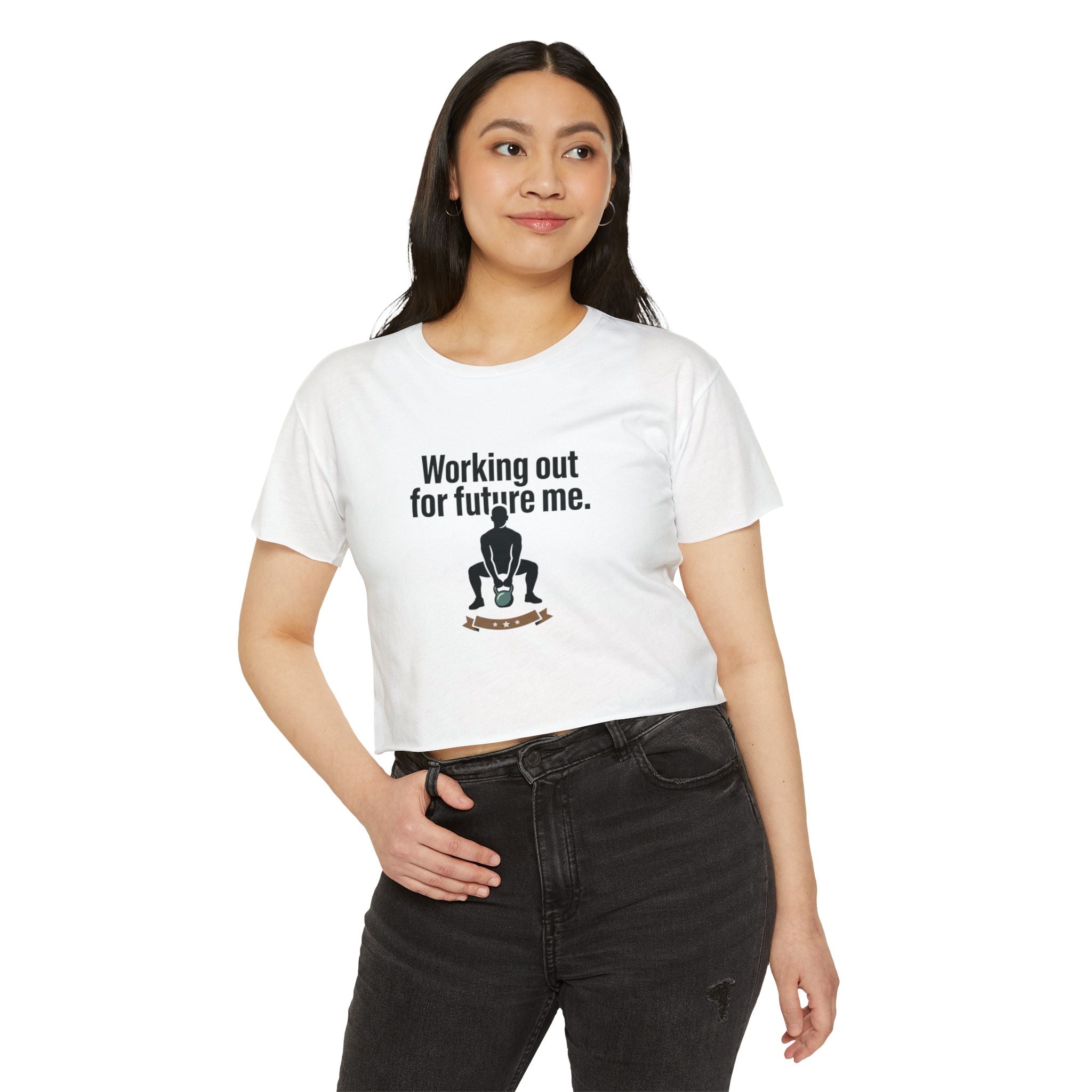 Working Out For Future Me Women's Festival Crop Top