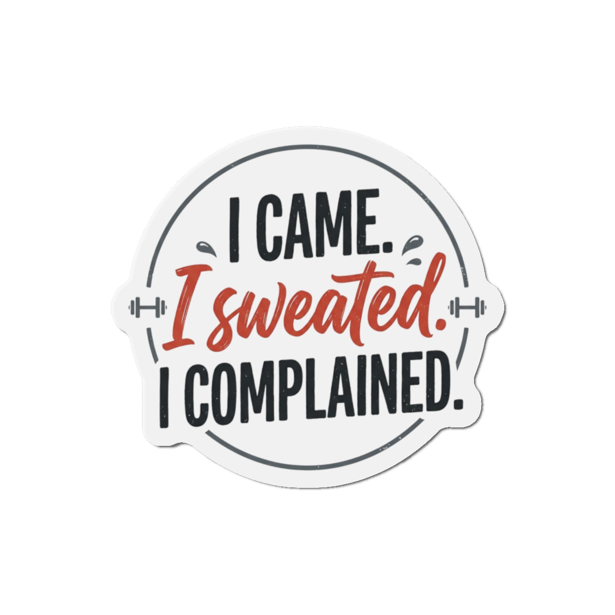 I Came I Sweated I Complained Die-Cut Magnets