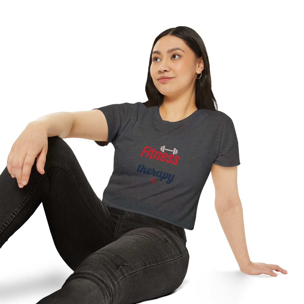 Fitness is Cheaper than Therapy Women's Festival Crop Top