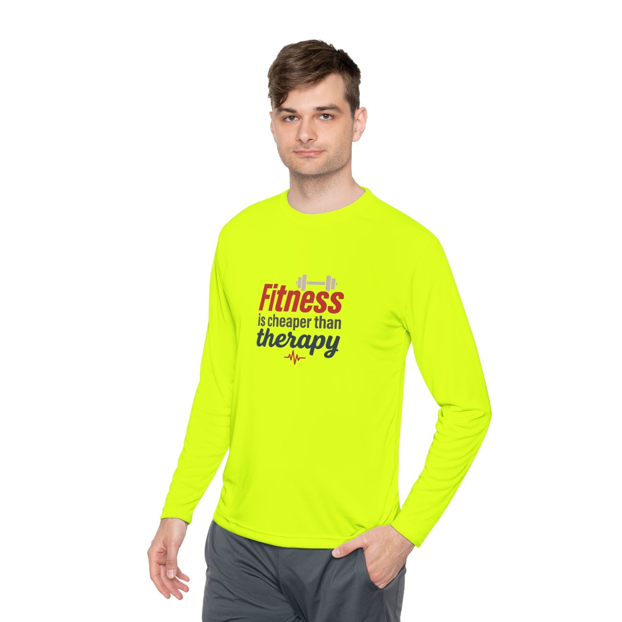 Fitness is Cheaper than Therapy Unisex Lightweight Long Sleeve Tee
